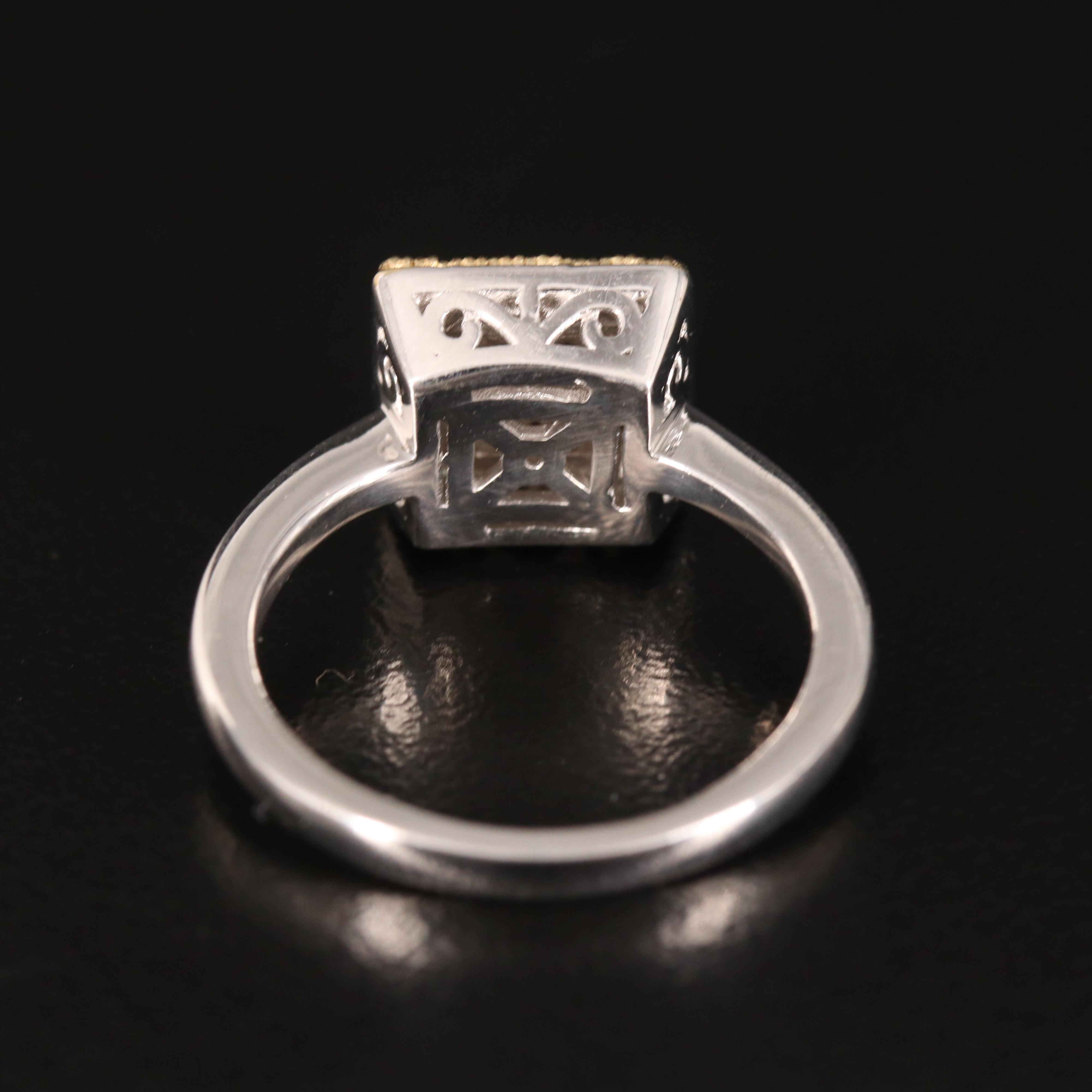 Sterling Diamond Geometric Ring