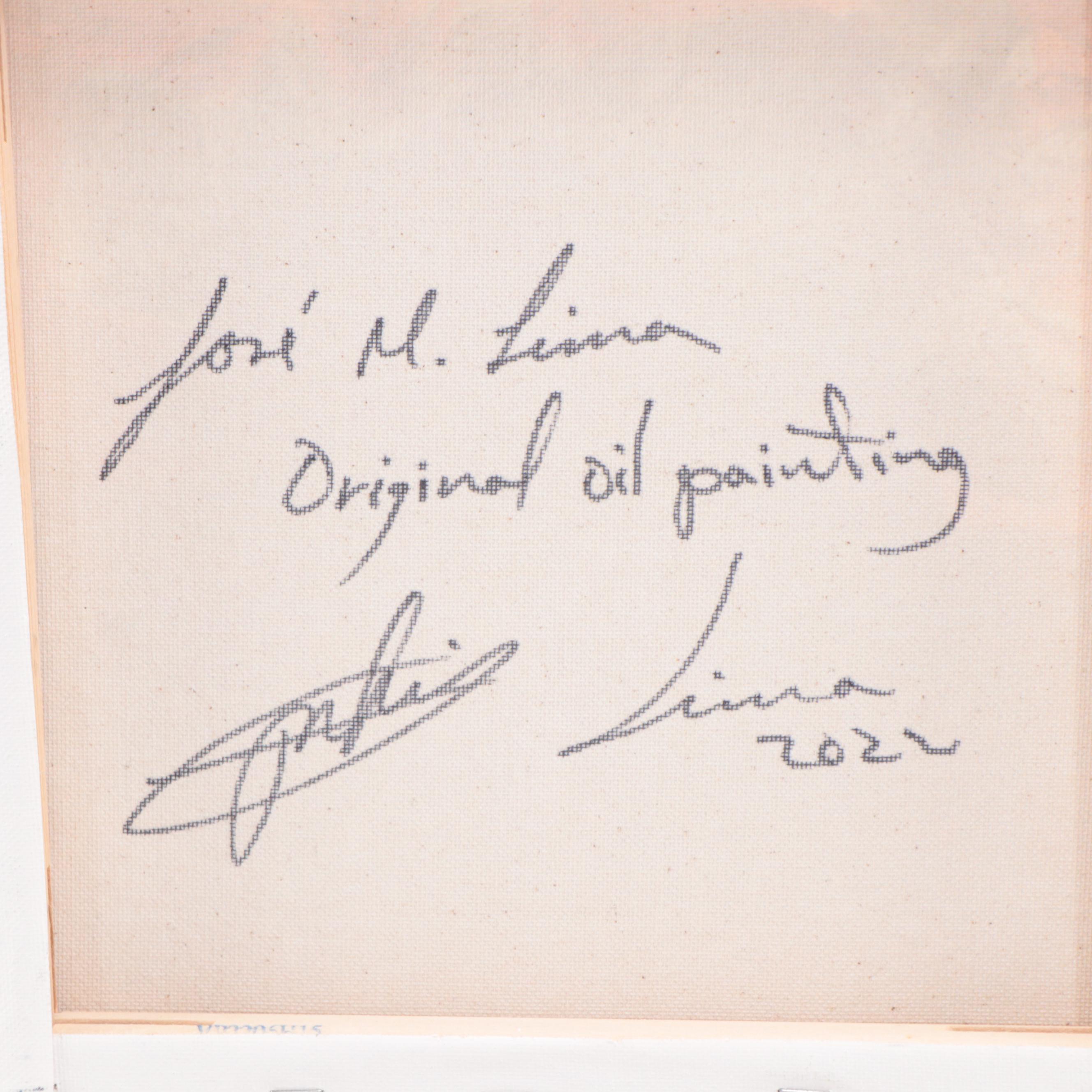 José M. Lima Floral Still Life Oil Painting, 2022