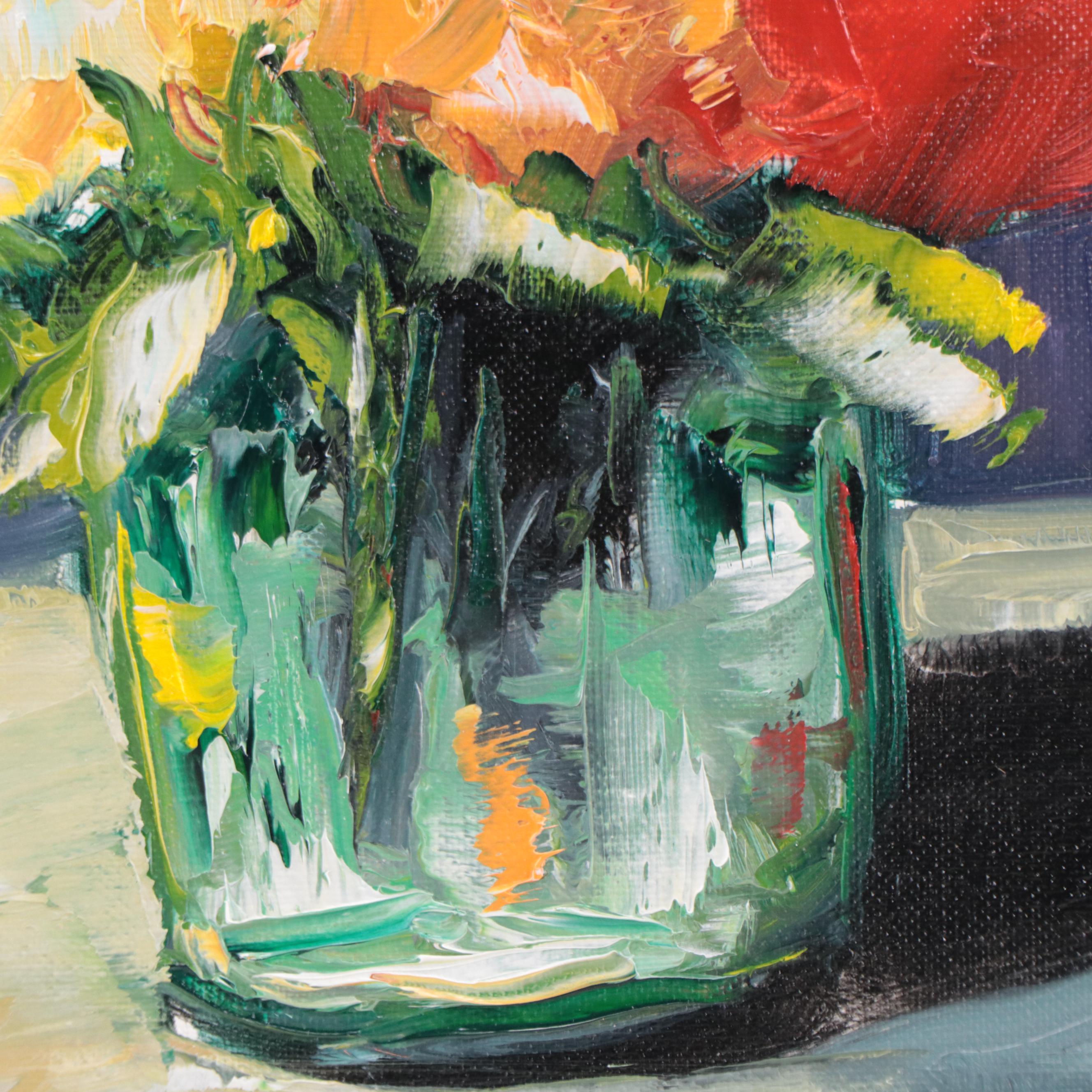 José M. Lima Floral Still Life Oil Painting, 2022