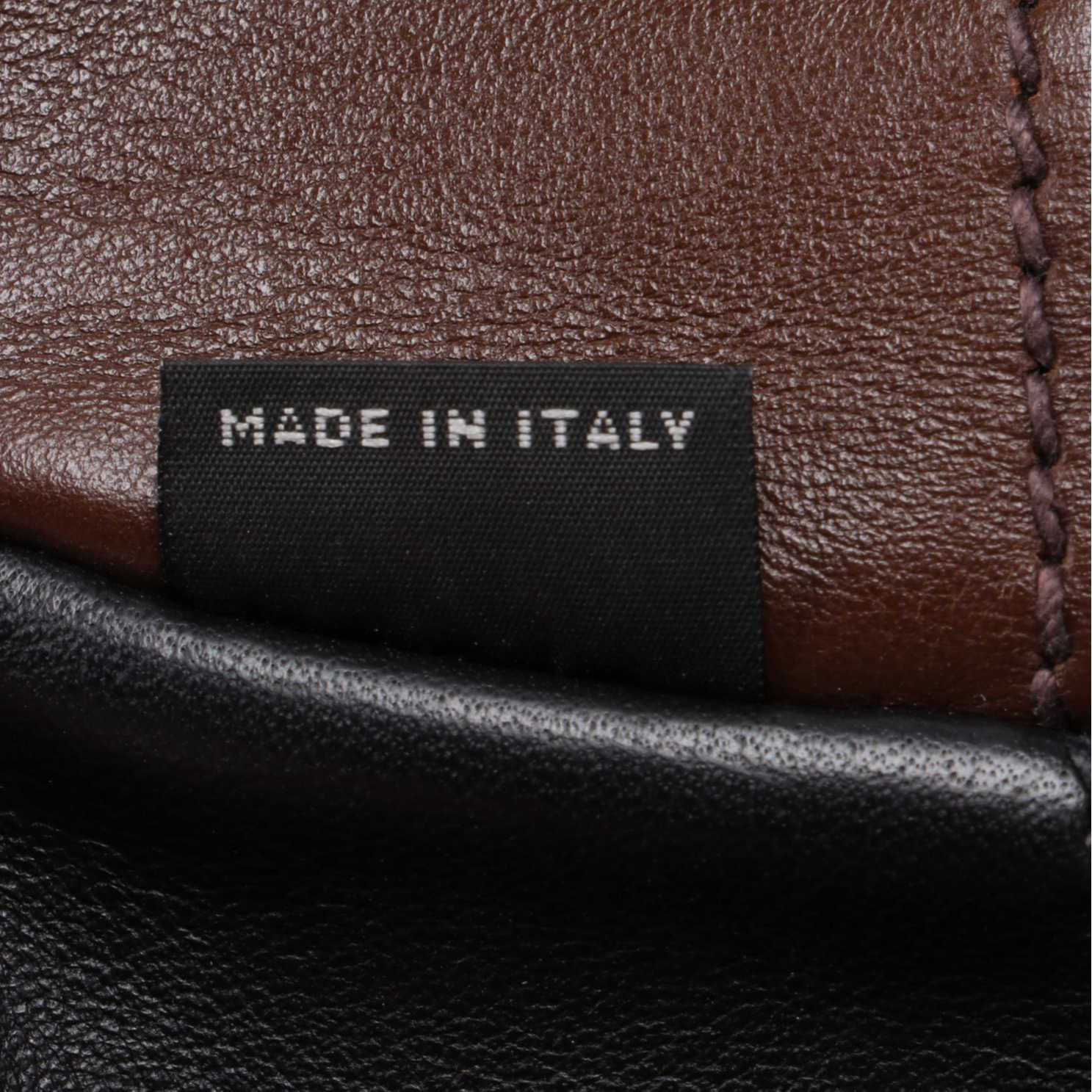 Prada Shopping Tote BN2611 in Brown/Black Calfskin Leather