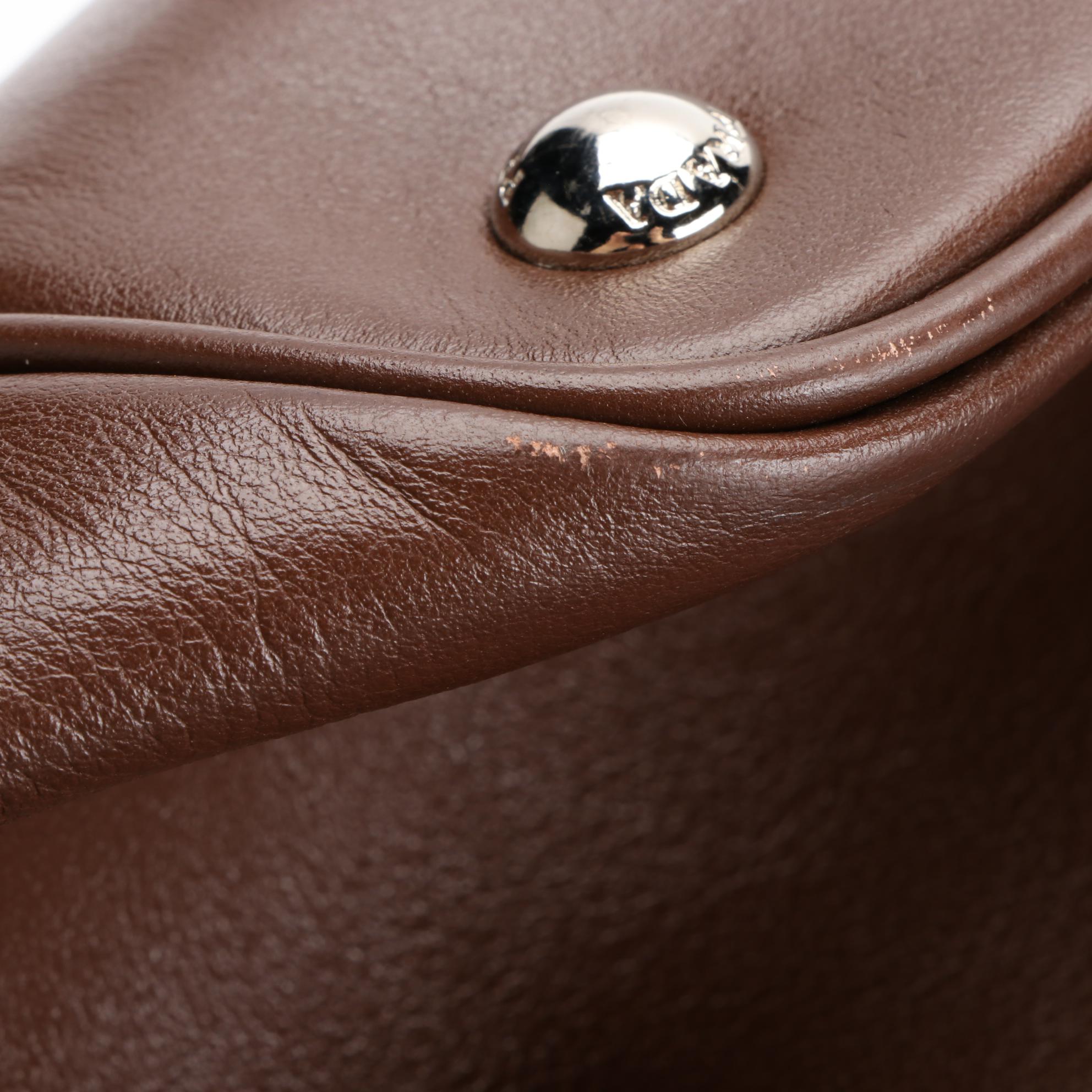 Prada Shopping Tote BN2611 in Brown/Black Calfskin Leather