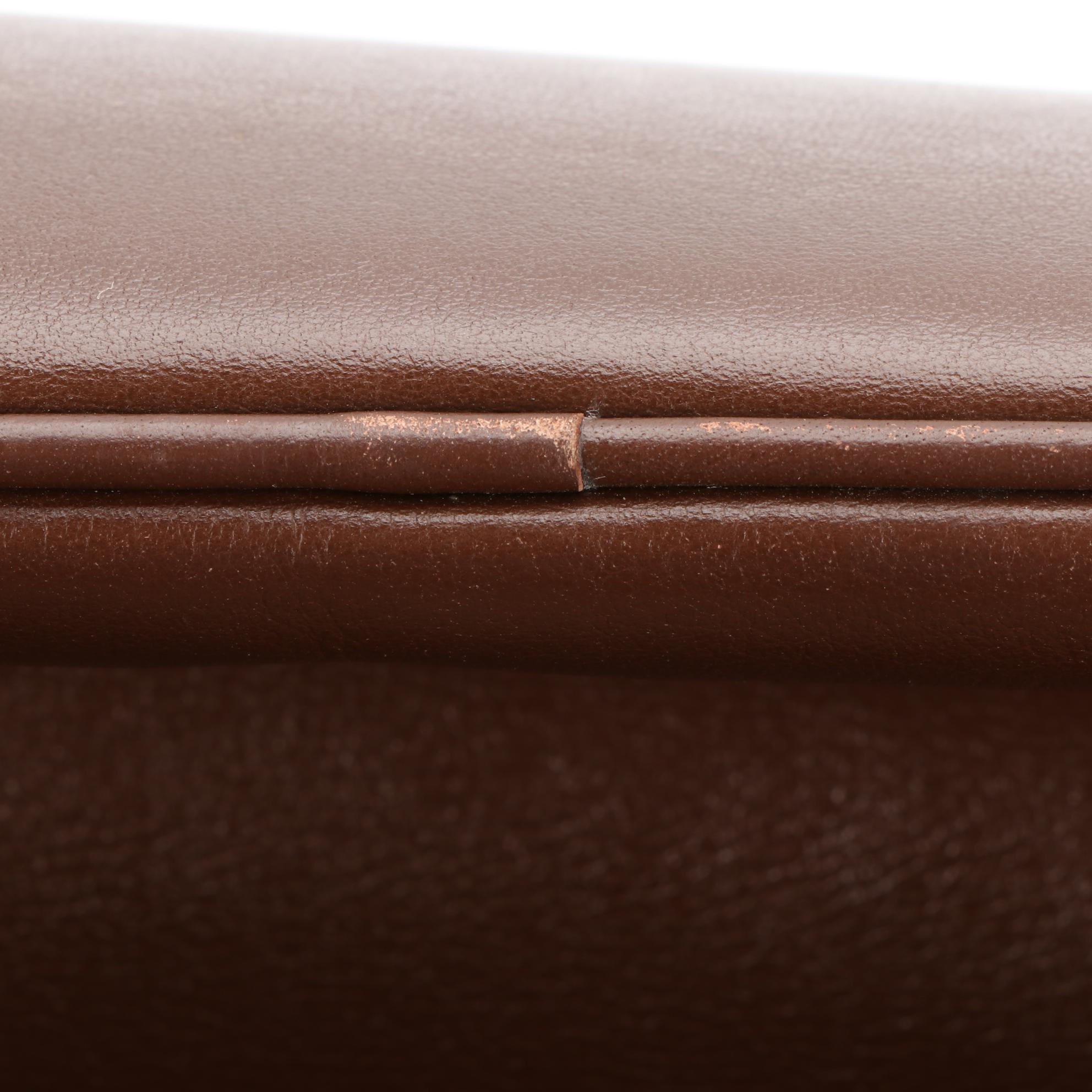 Prada Shopping Tote BN2611 in Brown/Black Calfskin Leather