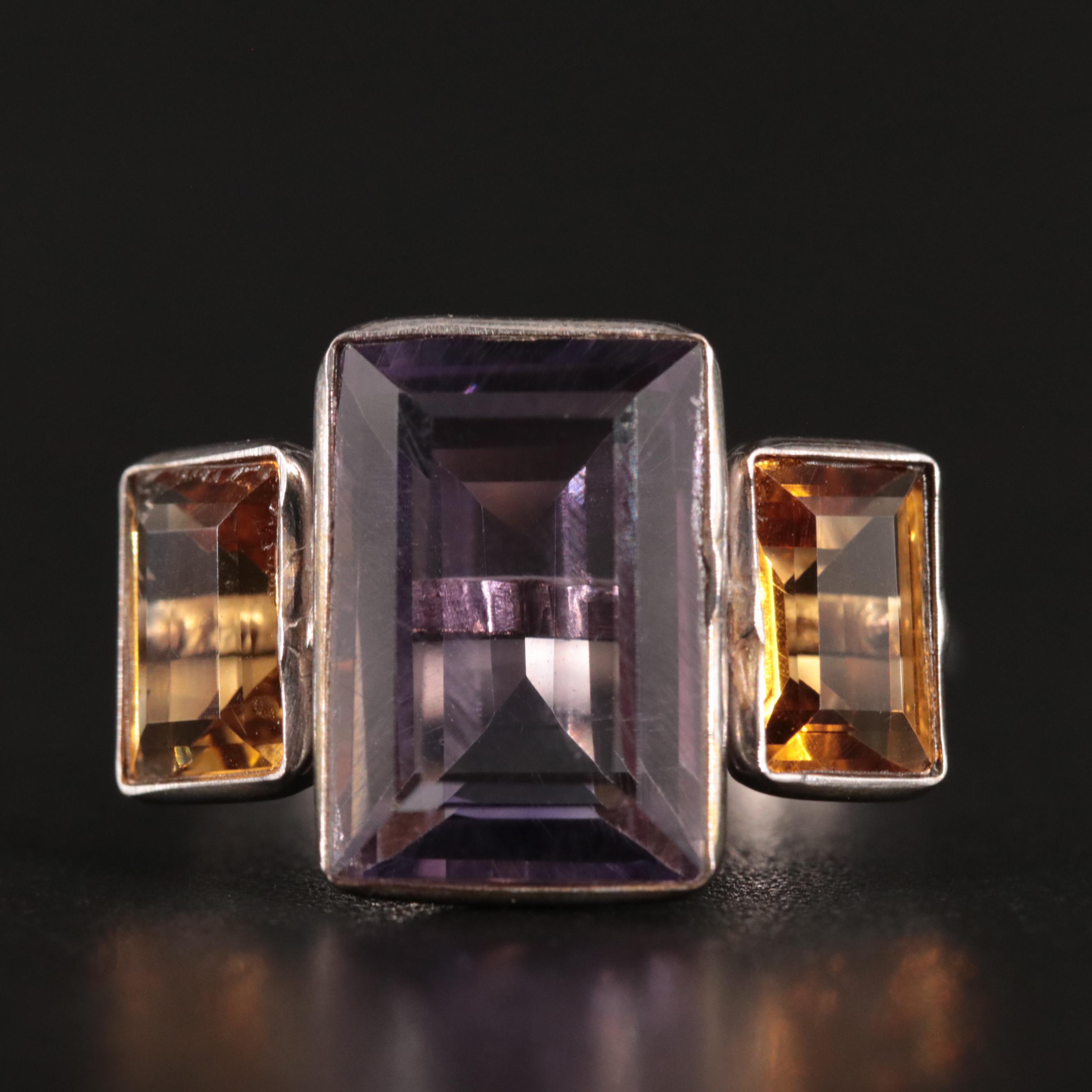 14K Amethyst and Citrine Ring