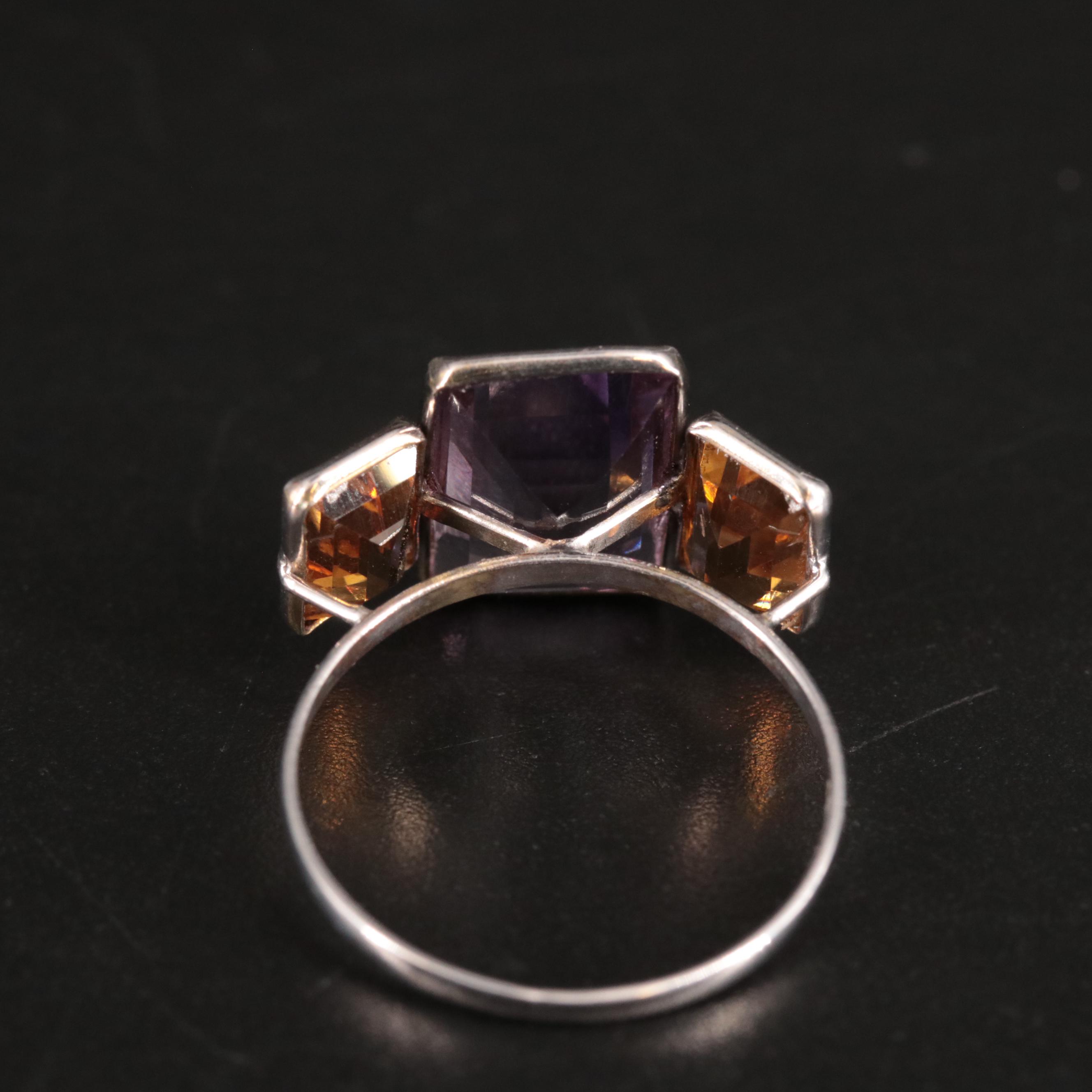 14K Amethyst and Citrine Ring