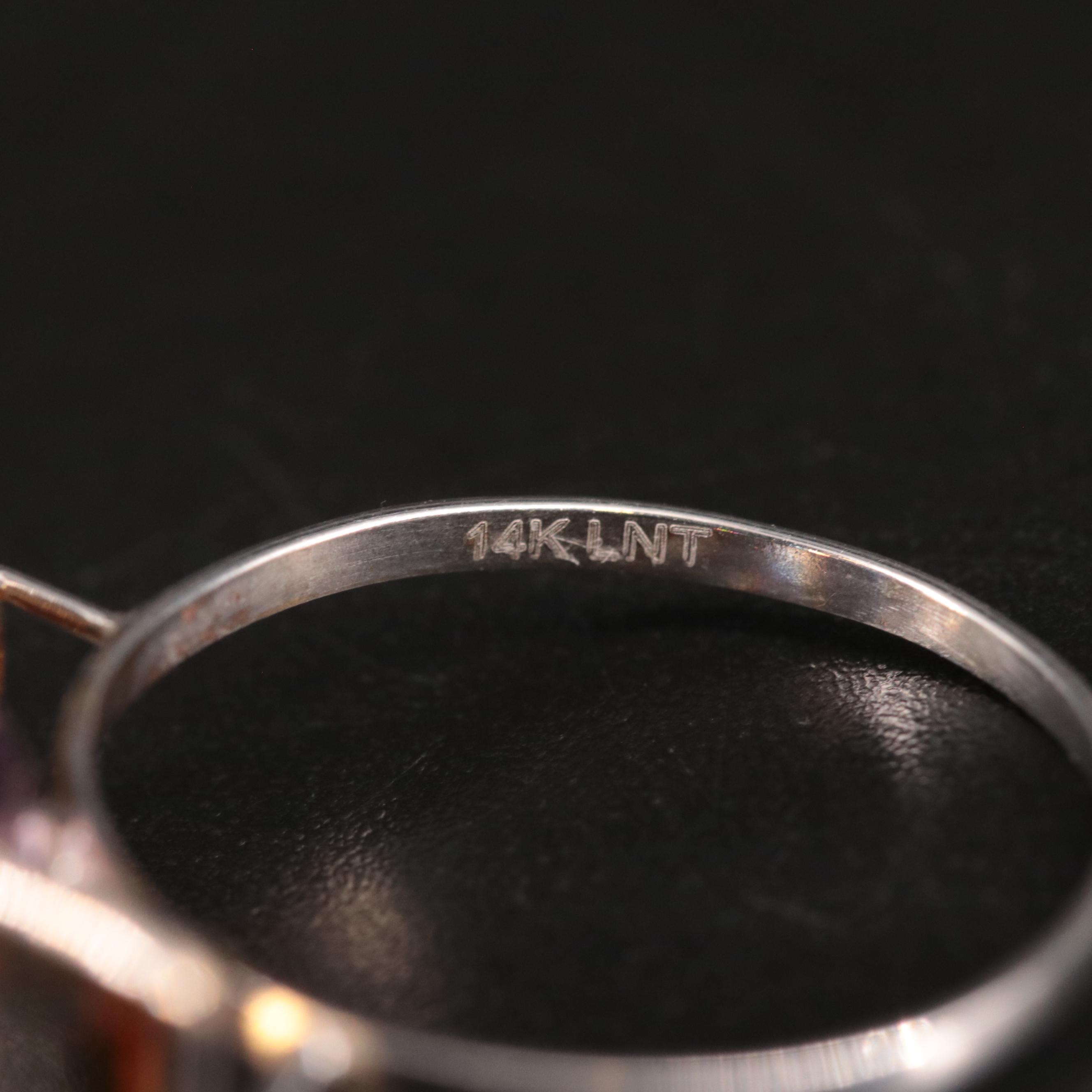 14K Amethyst and Citrine Ring