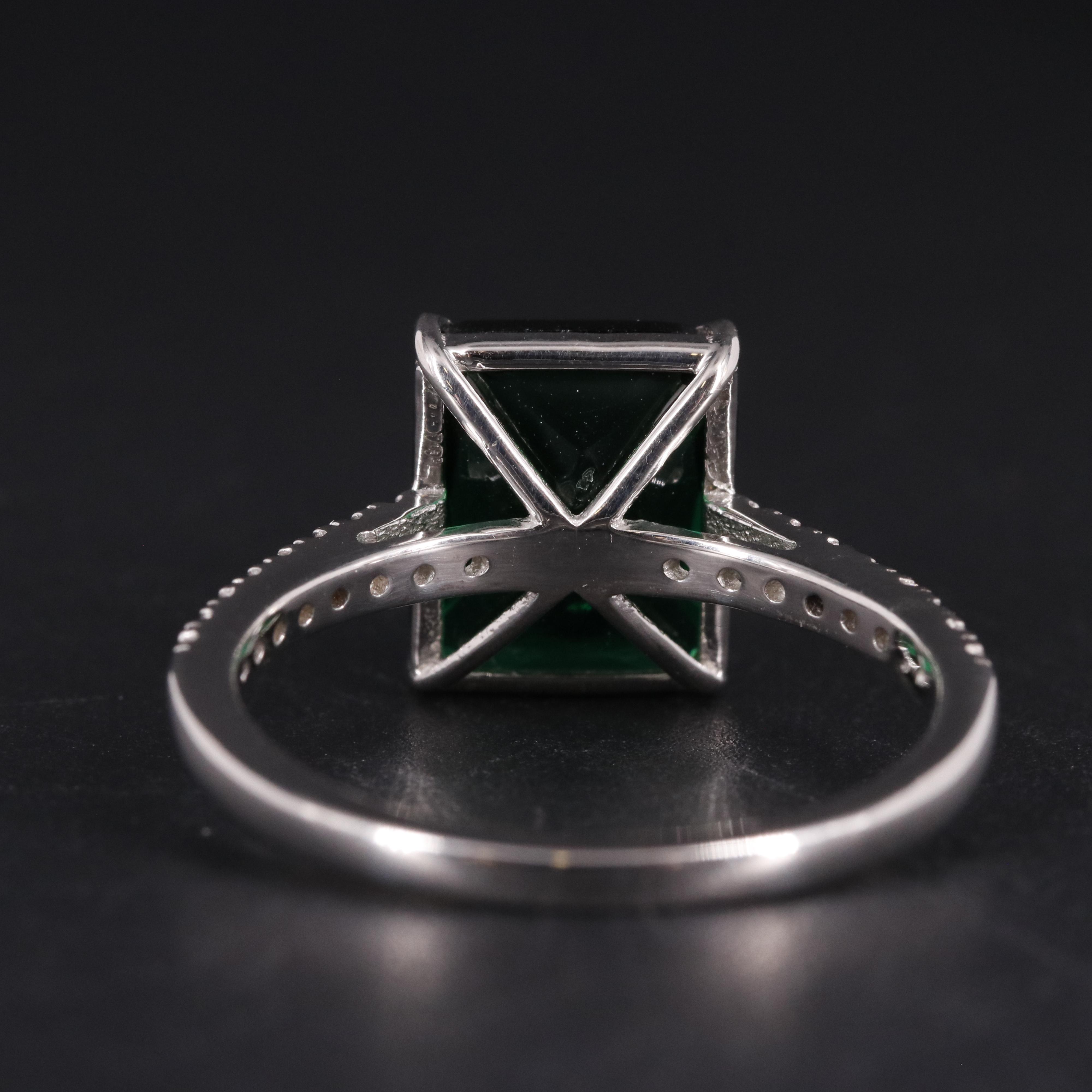 Emerald with Cubic Zirconia Ring