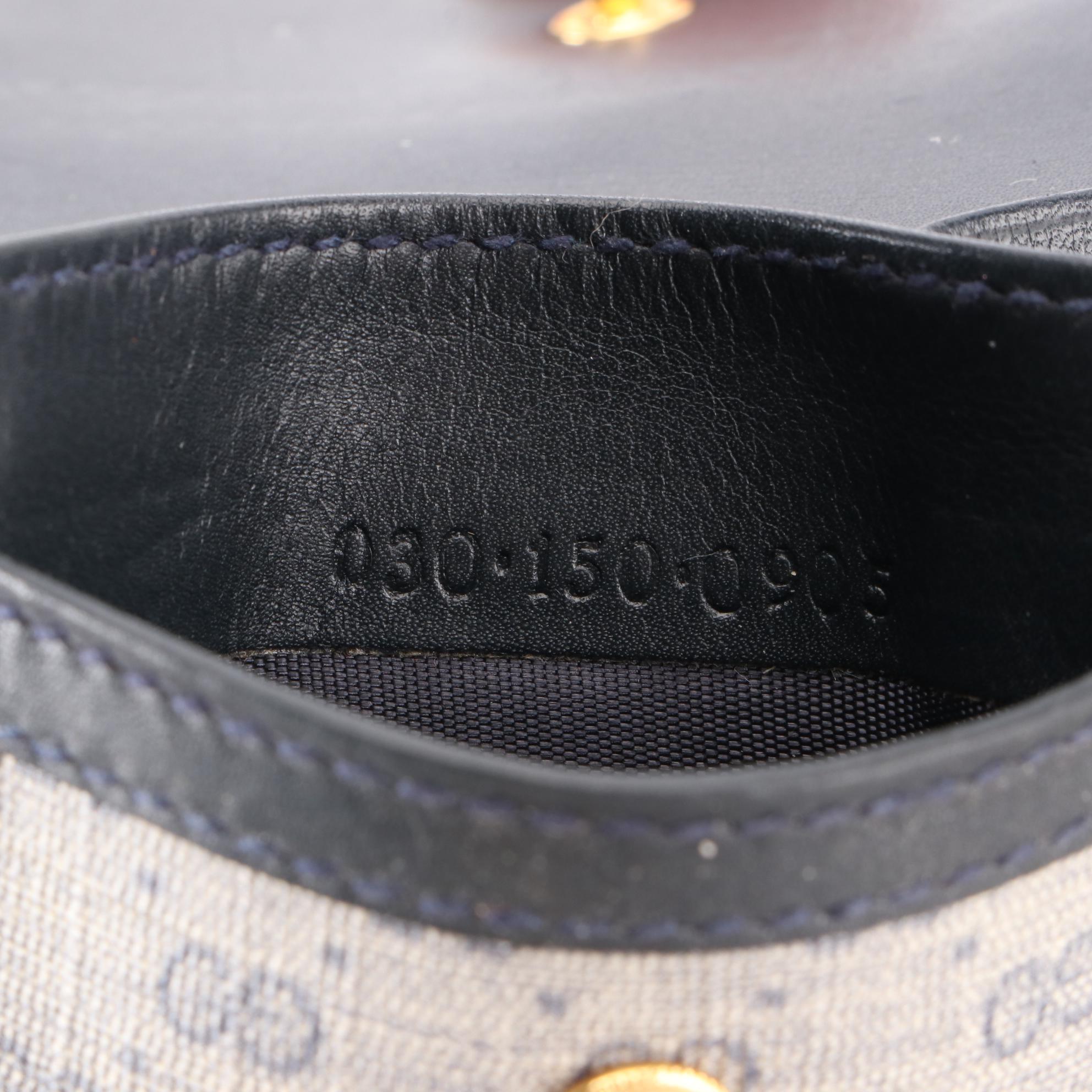 Gucci Small Coin Purse in Blue Micro GG Supreme Canvas and Leather