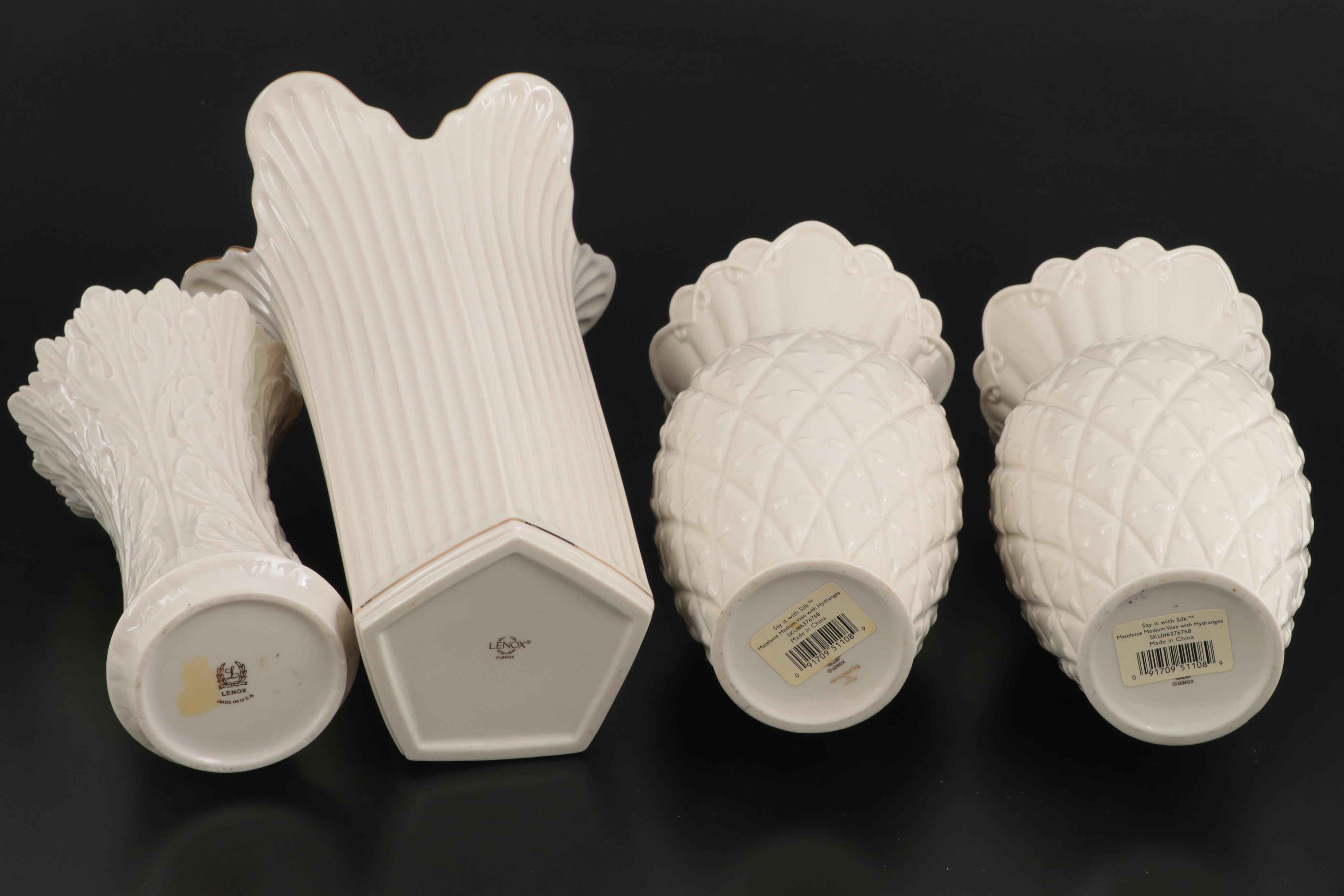 Lenox Bone China "Say it with Silk" and Other Vases