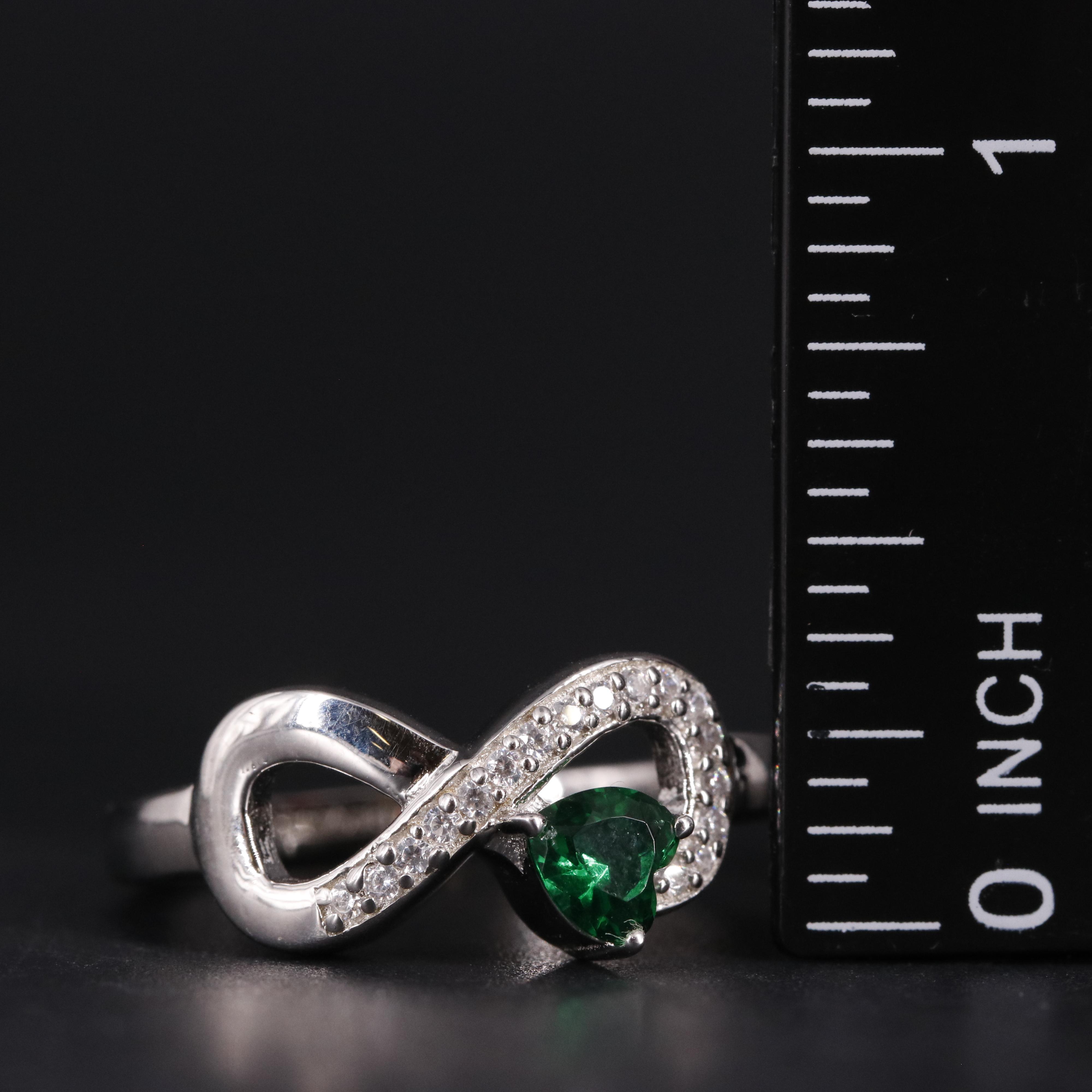 Emerald Heart Infinity Ring
