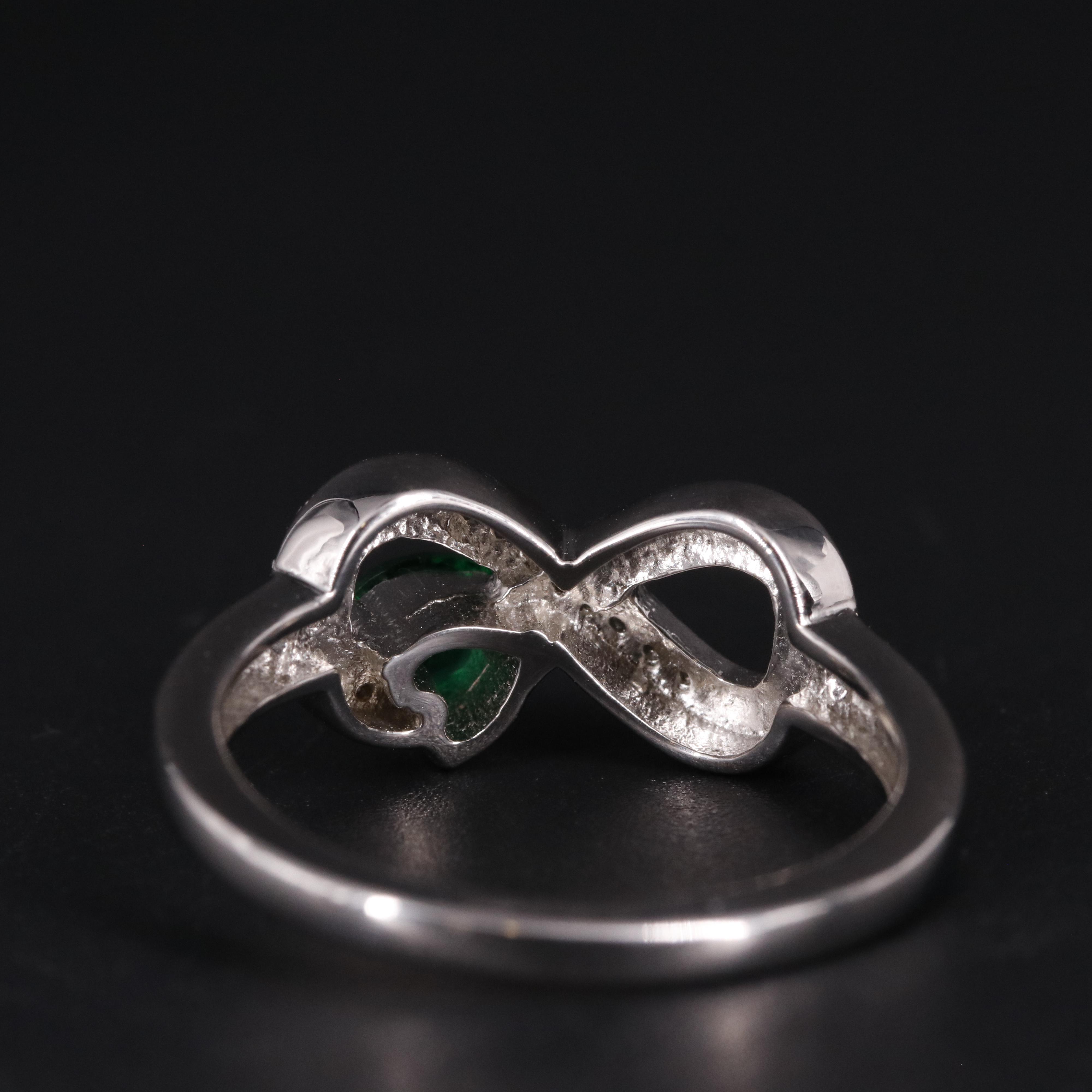 Emerald Heart Infinity Ring