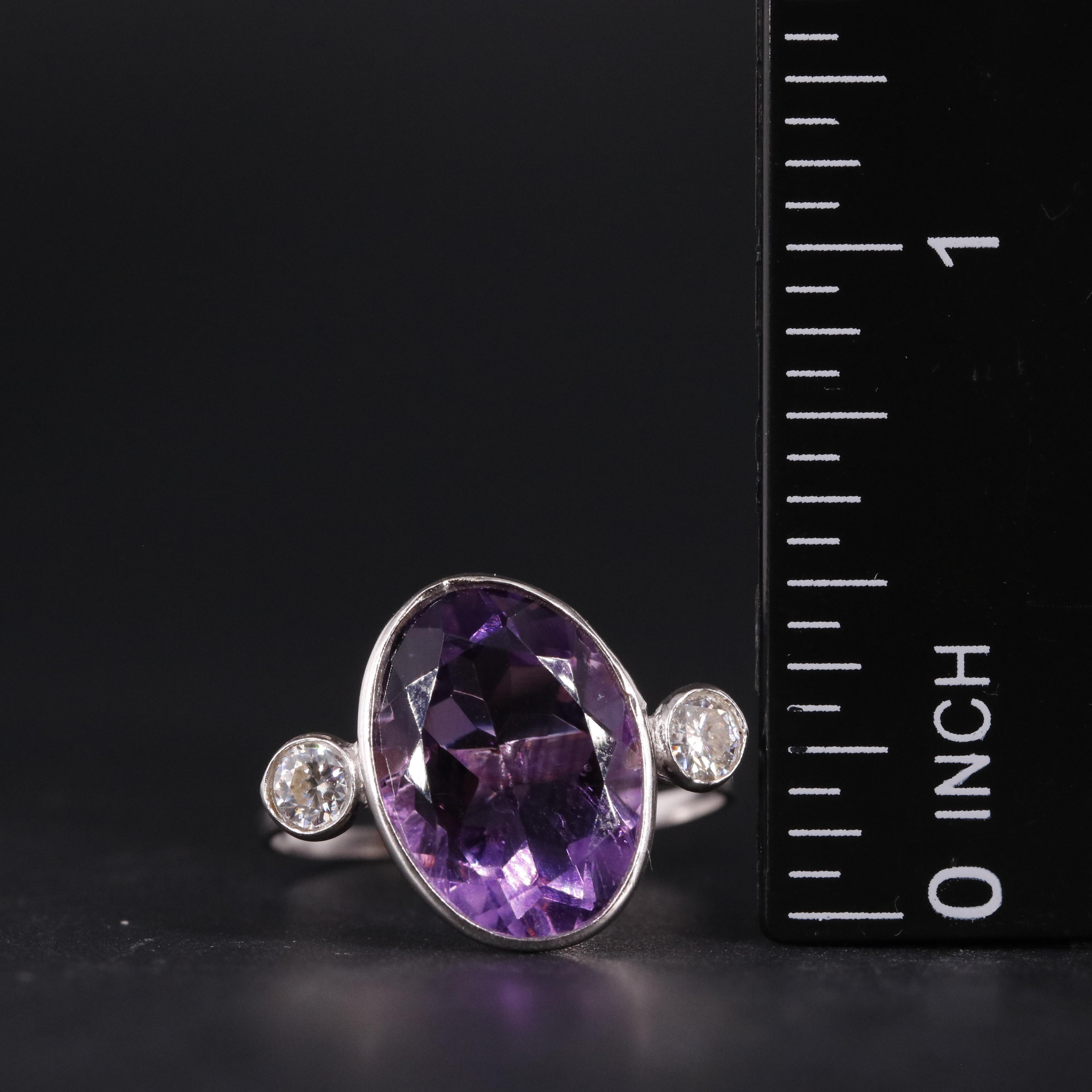 14K Amethyst and Moissanite Ring
