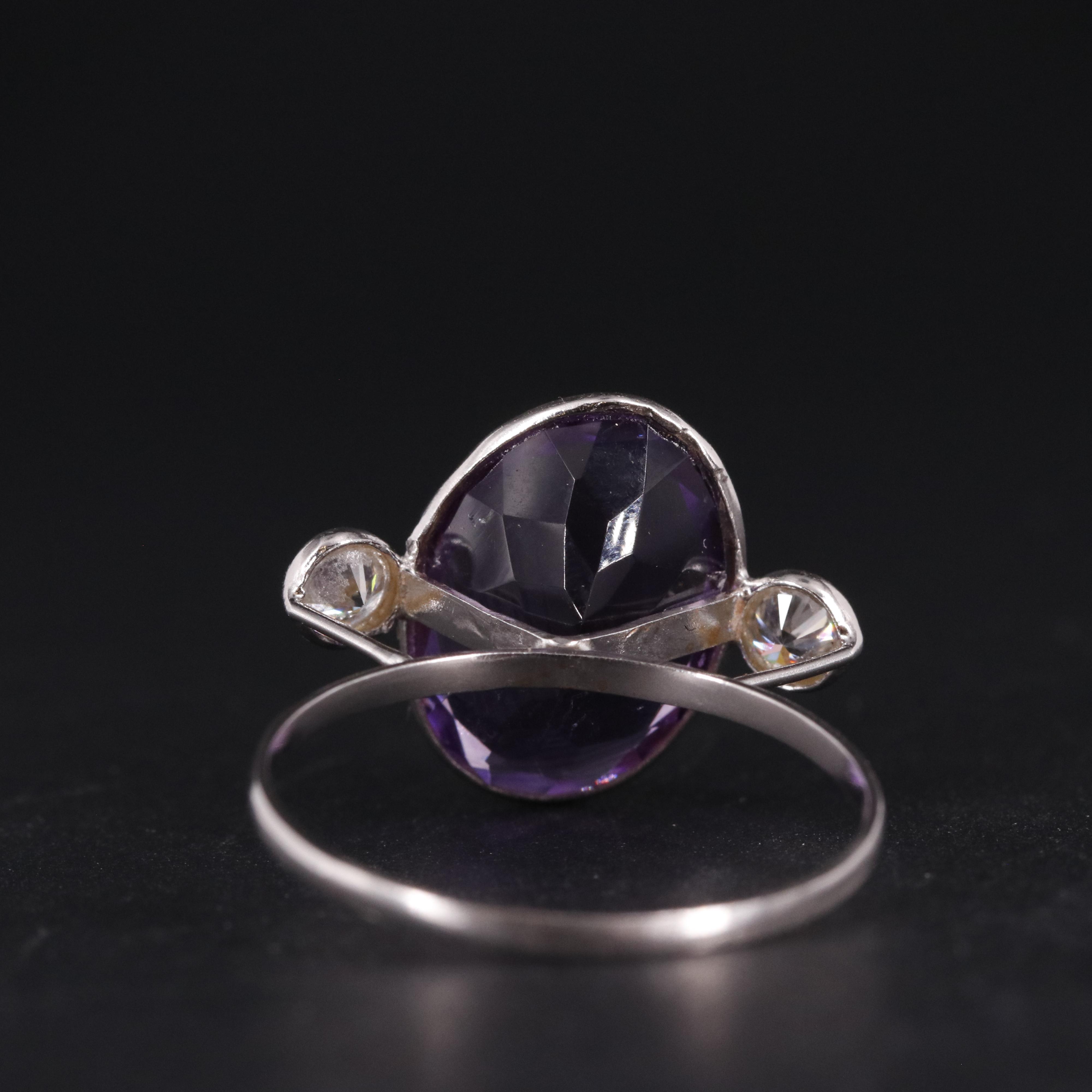 14K Amethyst and Moissanite Ring