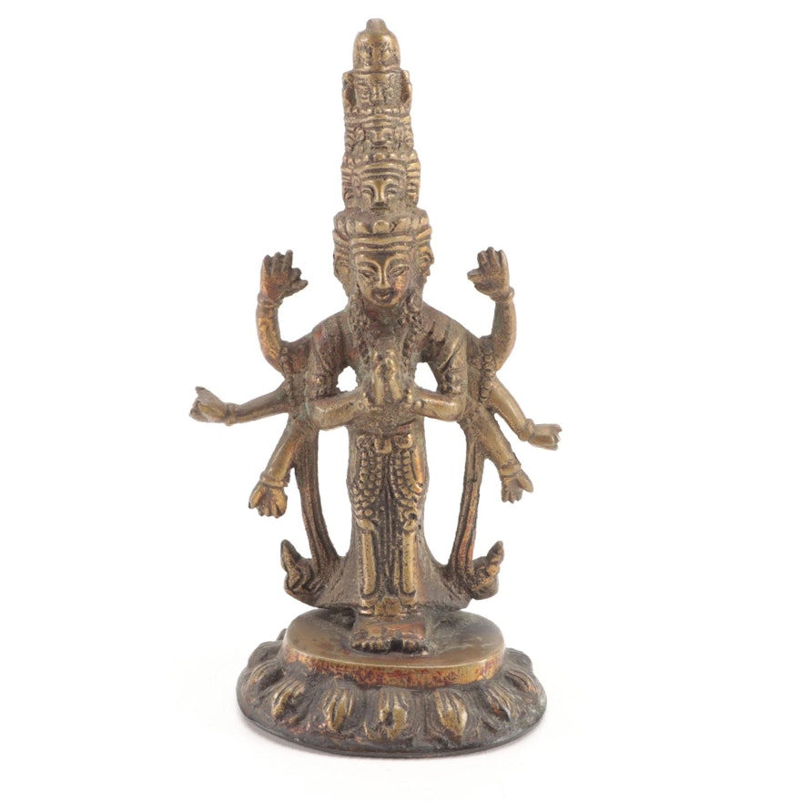 Southeast Asian Brass Hindu Kali Figure