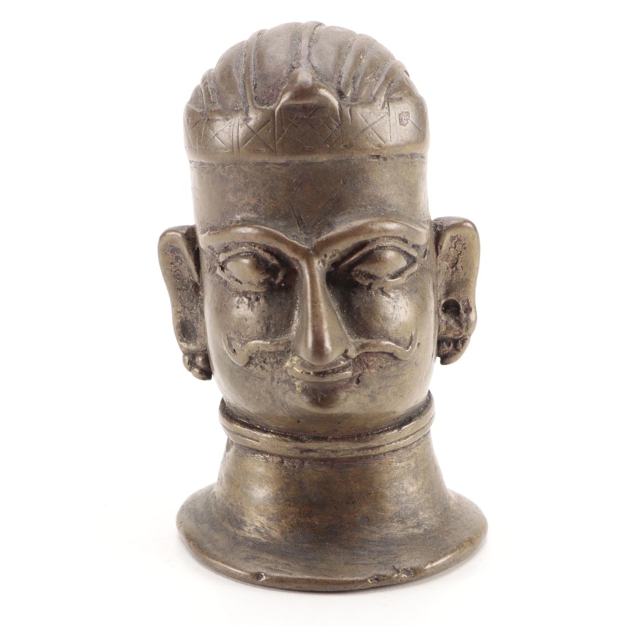 Indian Brass Shiva Mukhlingam Head