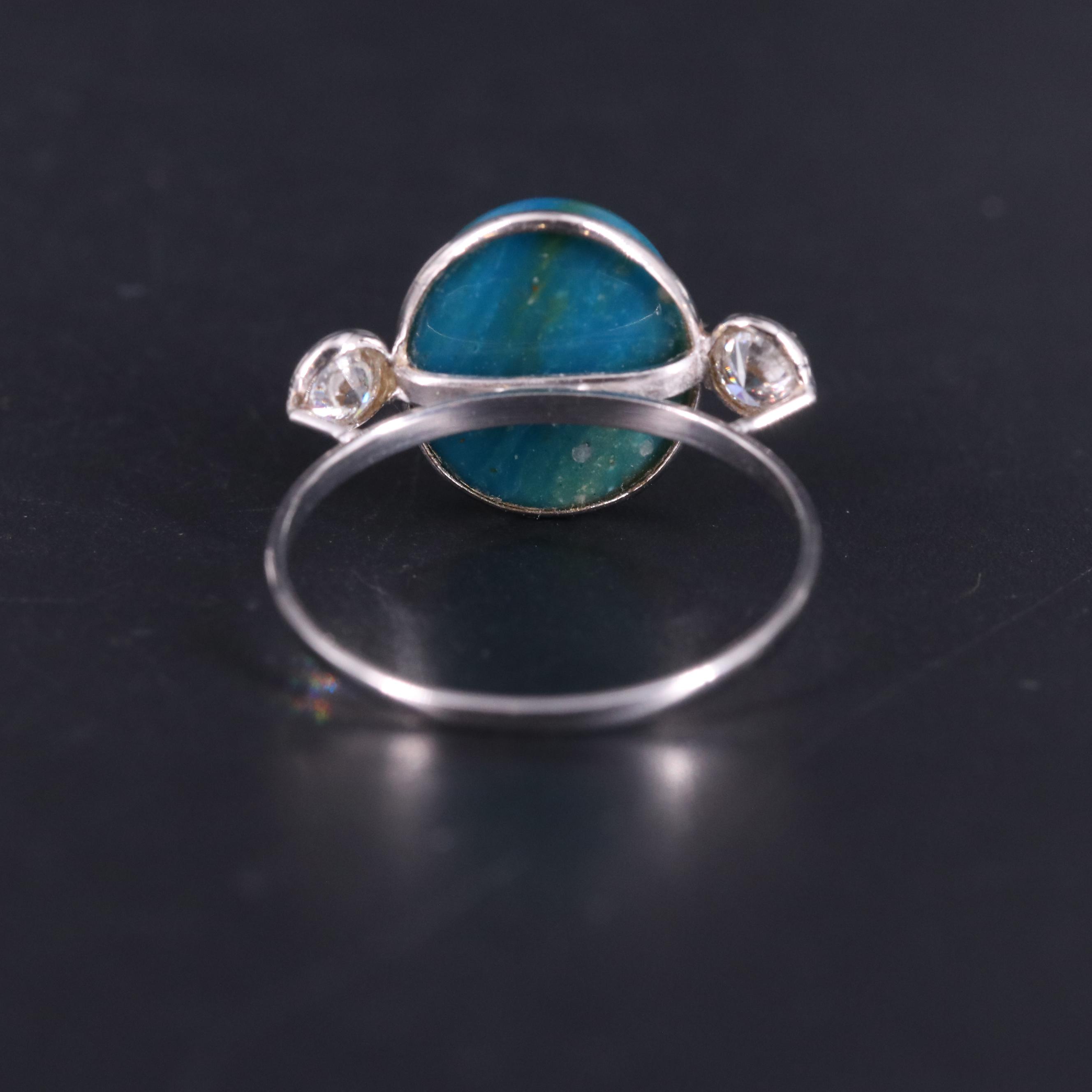 14K Opalina and Moissanite Ring