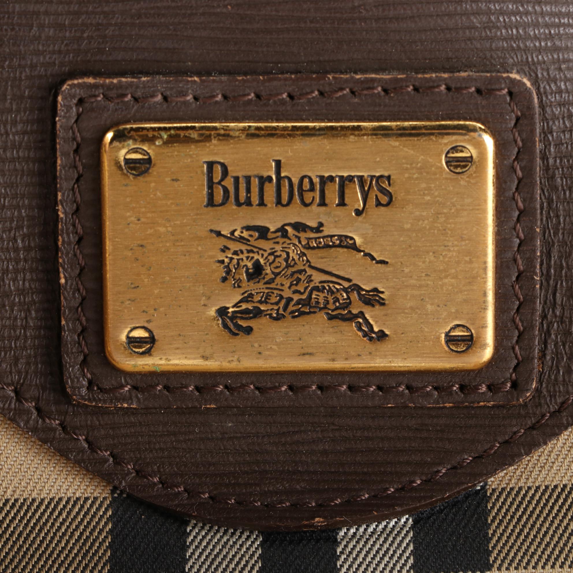 Burberrys Medium Duffle Bag in Haymarket Check Gabardine/Textured Leather