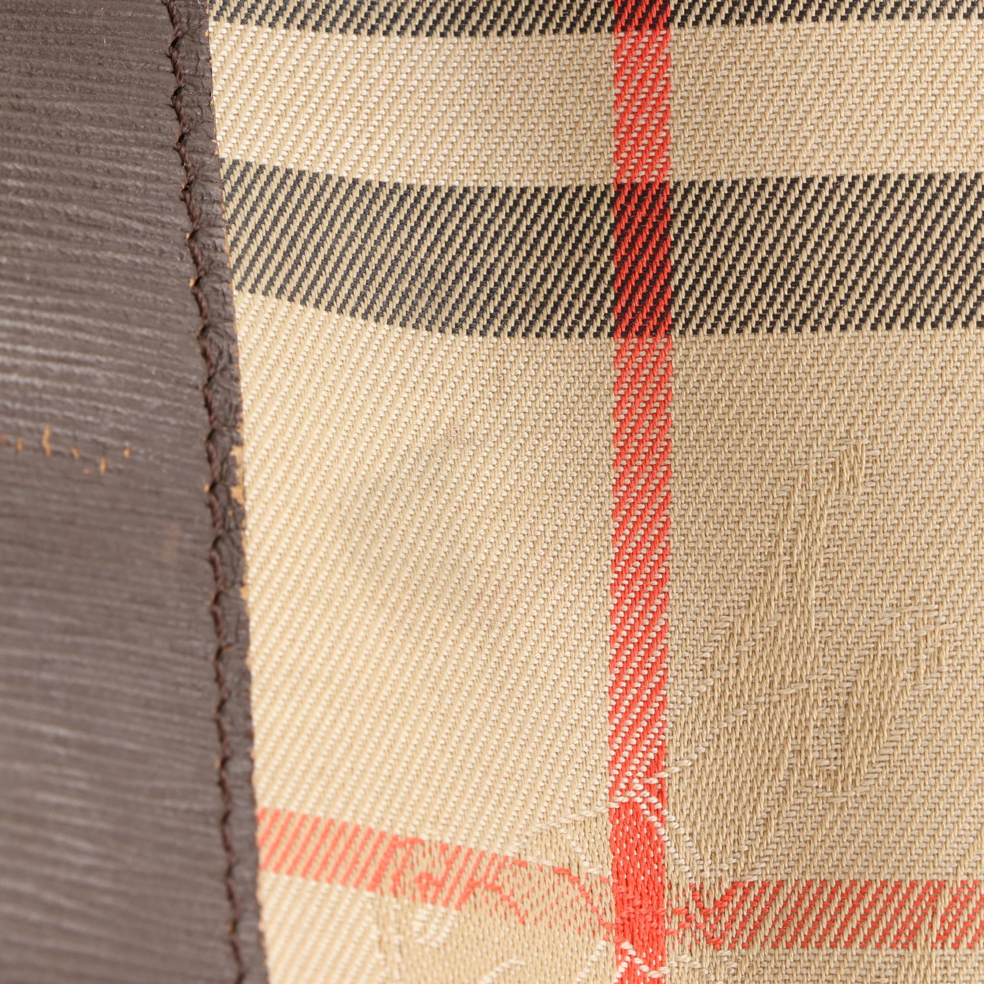 Burberrys Medium Duffle Bag in Haymarket Check Gabardine/Textured Leather