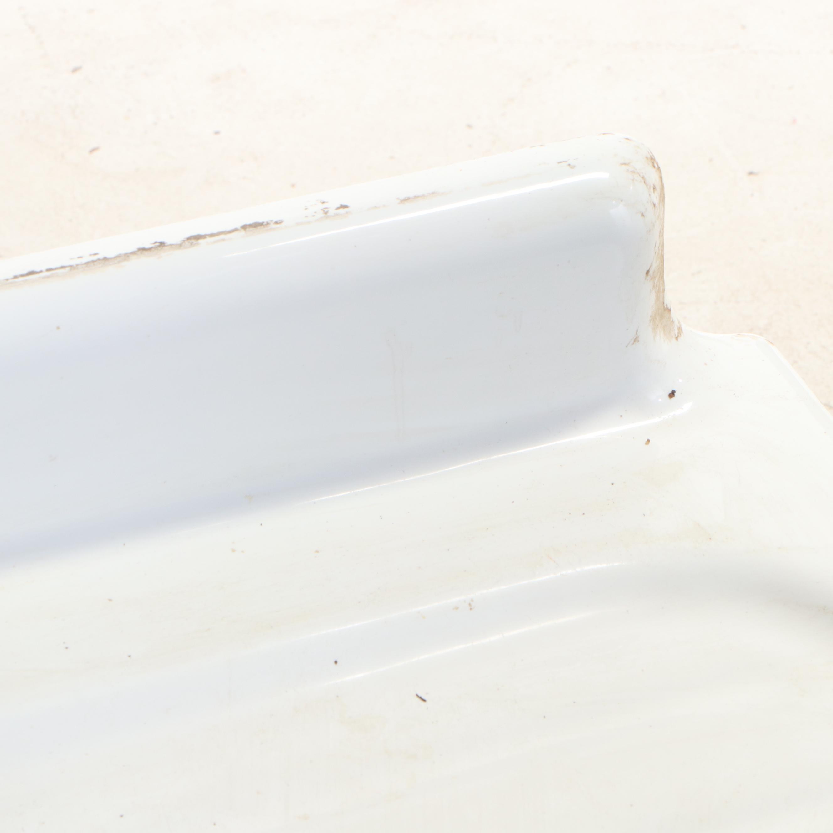 Enameled Cast Iron Double-Well Sink, Mid-20th Century