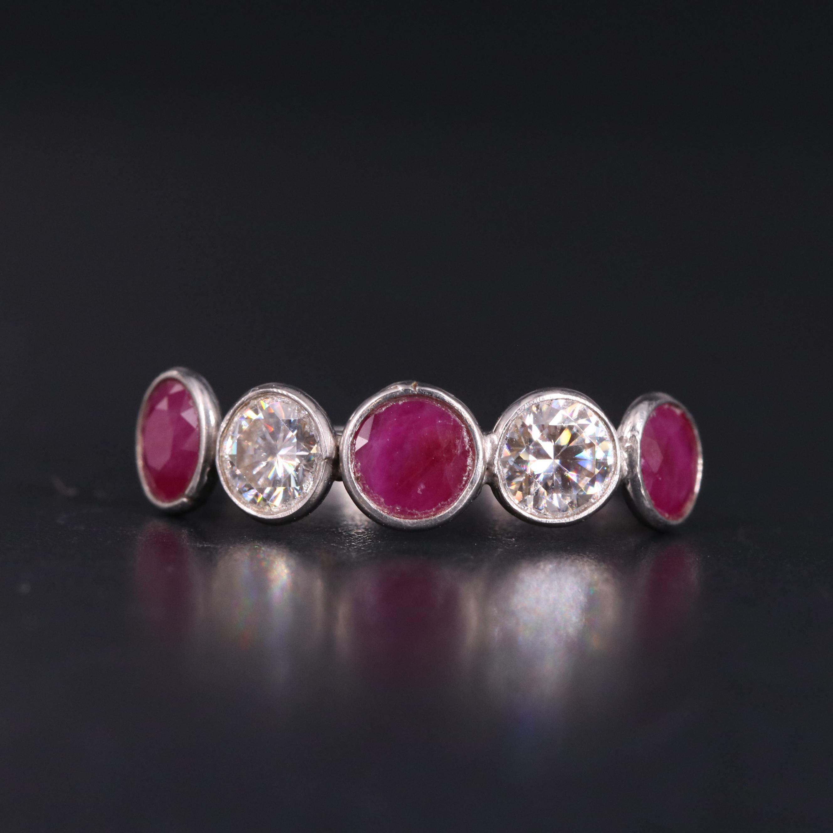 14K Ruby and Moissanite Ring