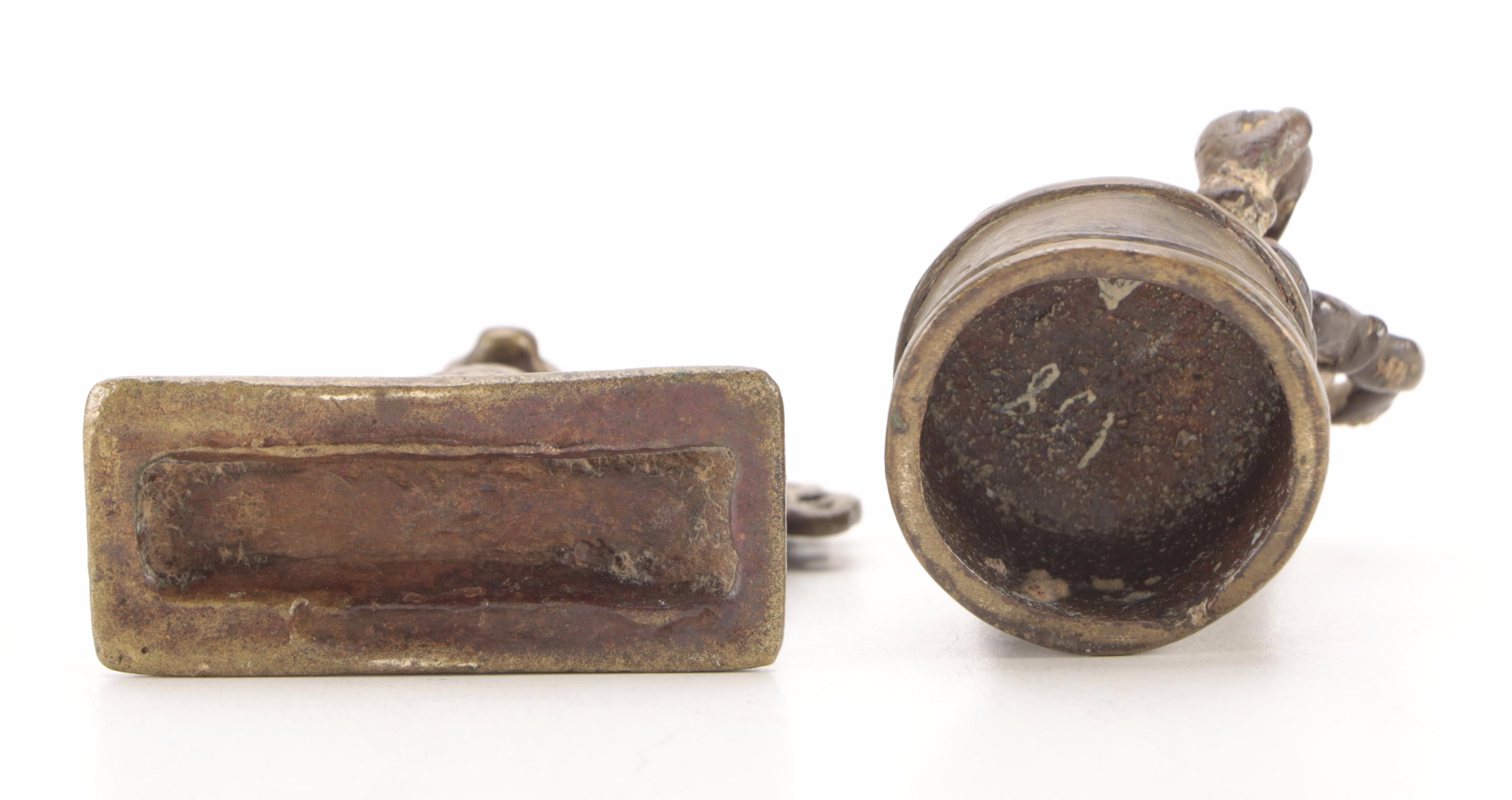 Southeast Asian Cast Brass Hindu Lord Ganesha and Lord Hanuman Figure