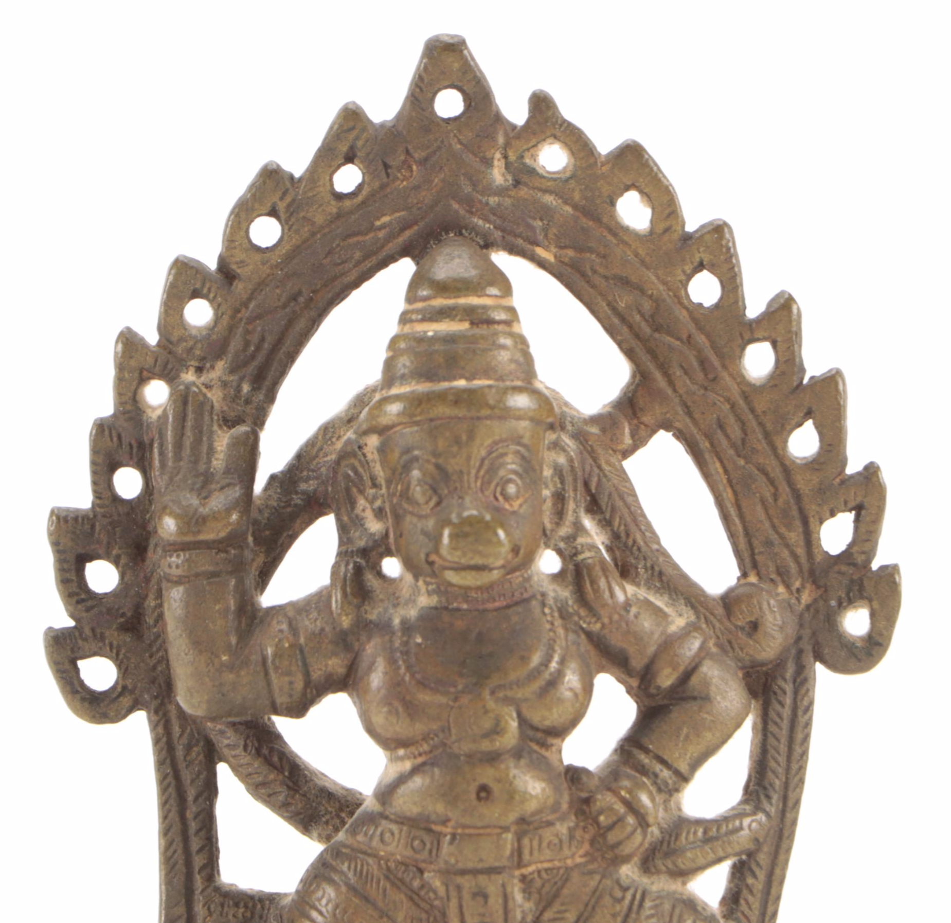Southeast Asian Cast Brass Hindu Lord Ganesha and Lord Hanuman Figure