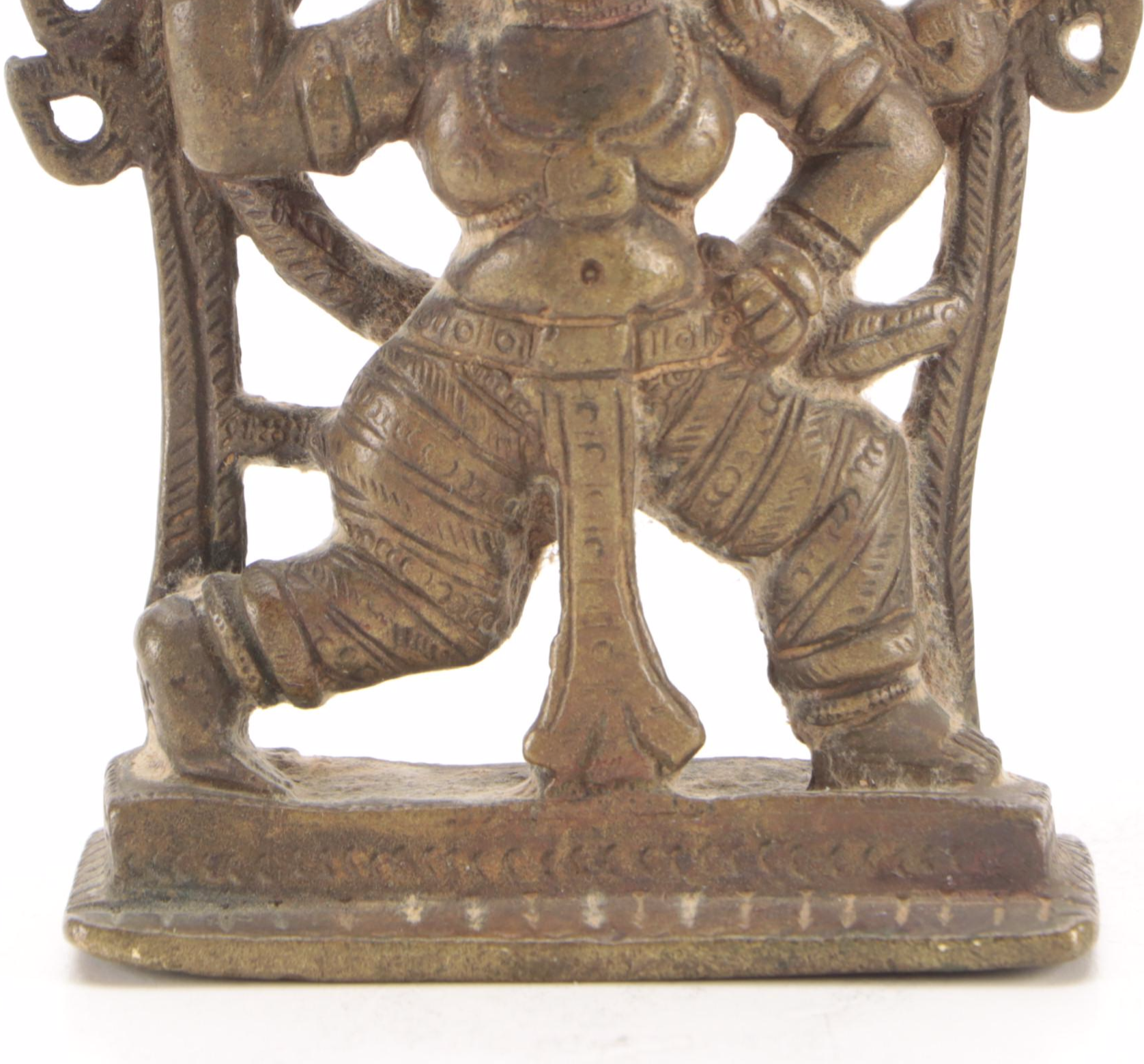 Southeast Asian Cast Brass Hindu Lord Ganesha and Lord Hanuman Figure