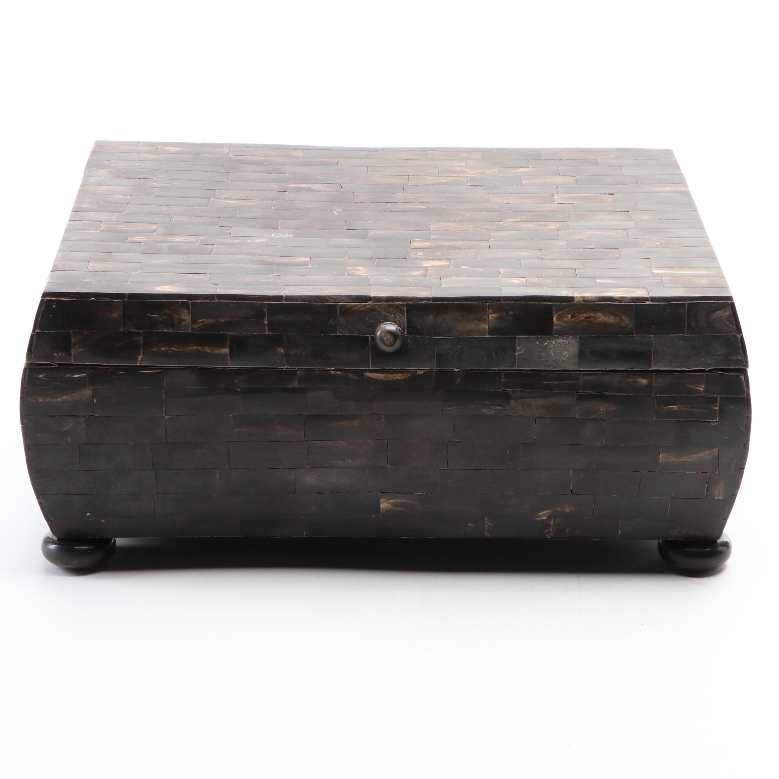 Zodax Porcelain Flower Diffuser with Textured Ceramic Vase and Wooden Box