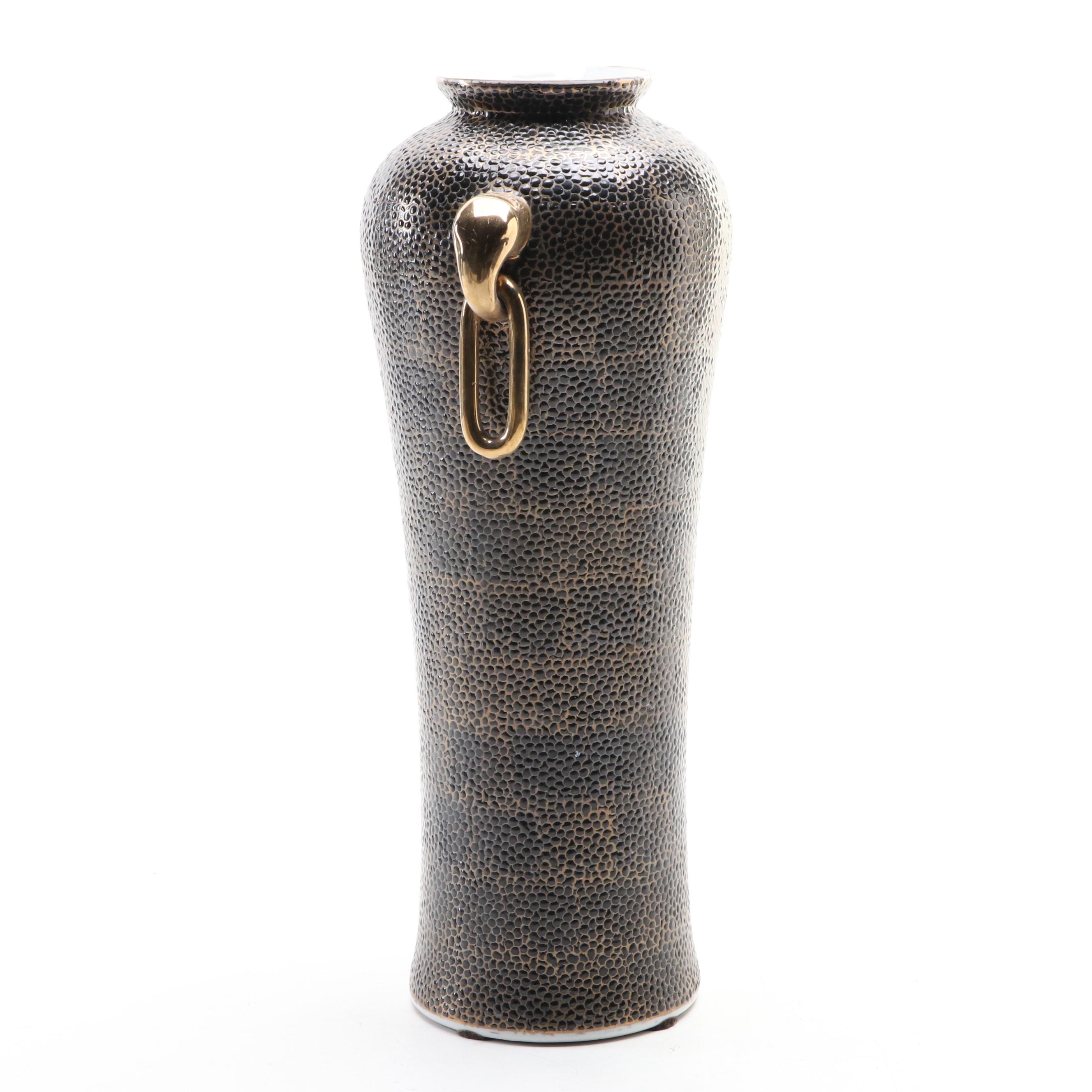 Zodax Porcelain Flower Diffuser with Textured Ceramic Vase and Wooden Box