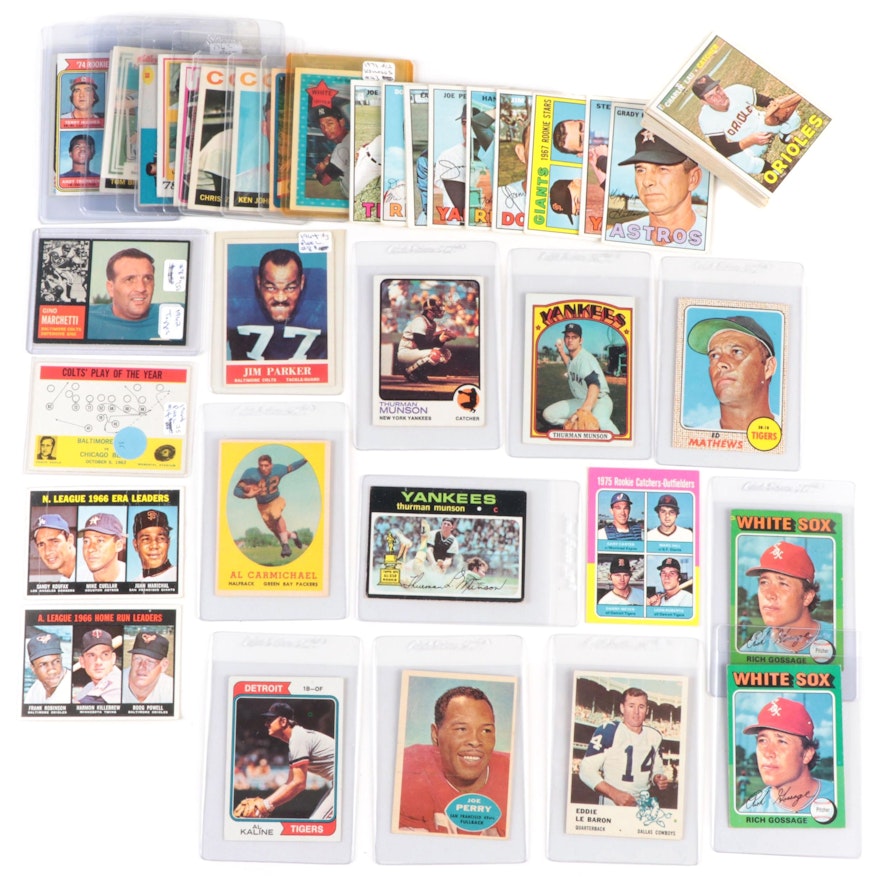 Topps, Fleer Baseball, Football Cards with Mathews, Robinson, HOF, 1950s–1980s