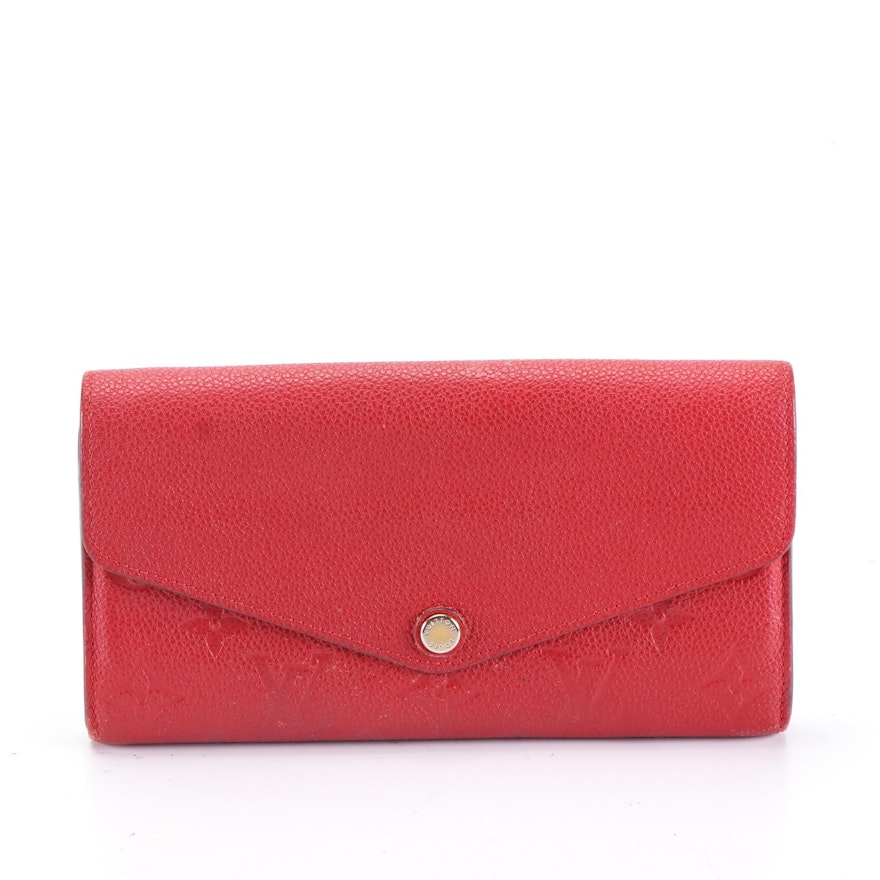 Louis Vuitton Sarah Wallet in Cherry Monogram Empreinte Leather