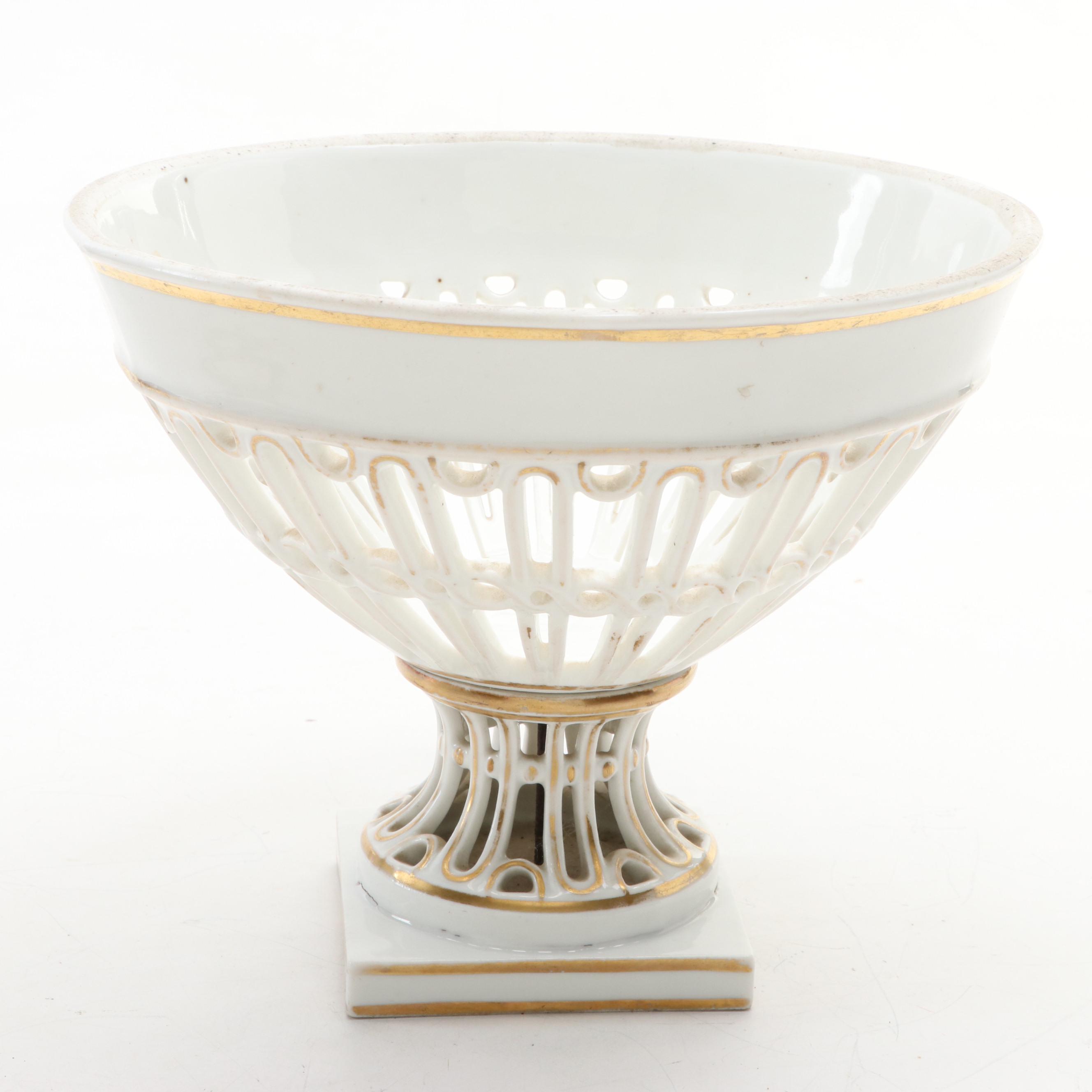 Royal Worcester "Arcadia" Cake Plate with Old Paris Compote and Other Bowl