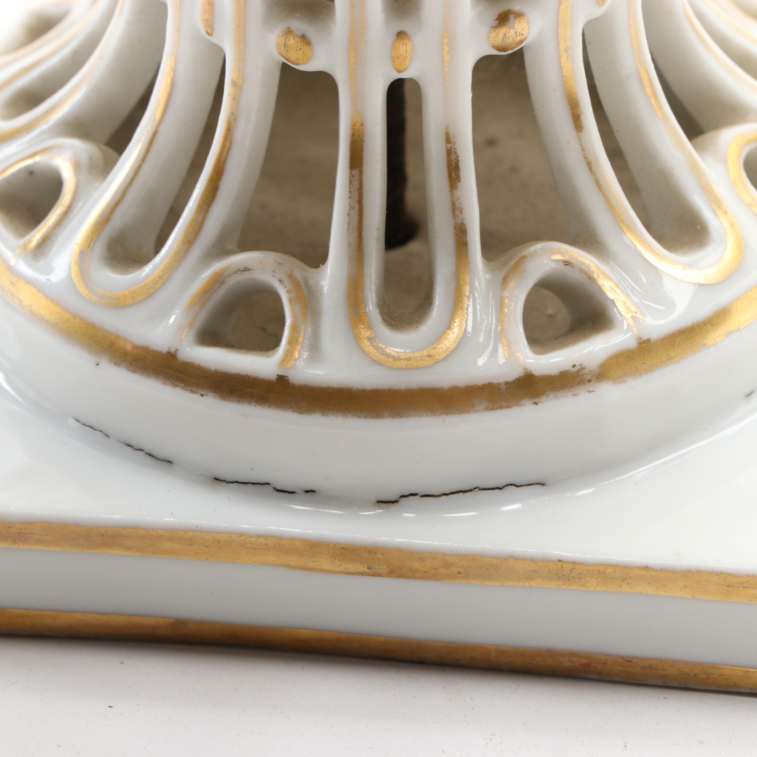 Royal Worcester "Arcadia" Cake Plate with Old Paris Compote and Other Bowl