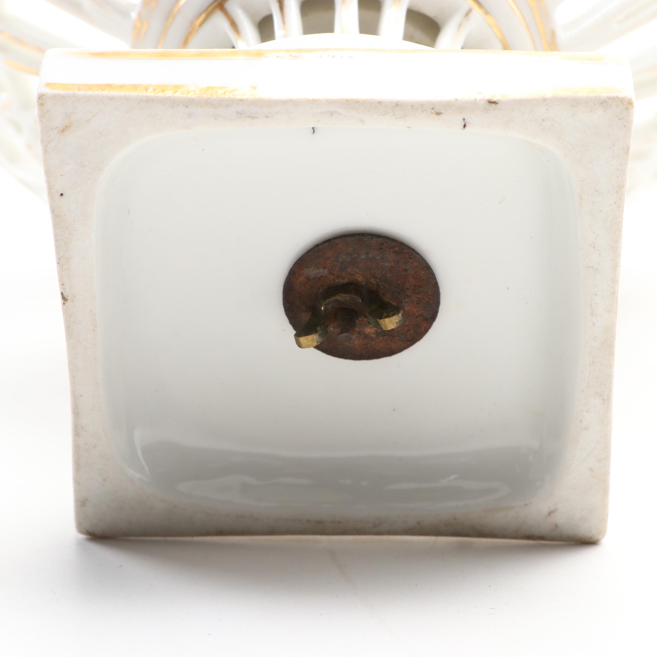 Royal Worcester "Arcadia" Cake Plate with Old Paris Compote and Other Bowl