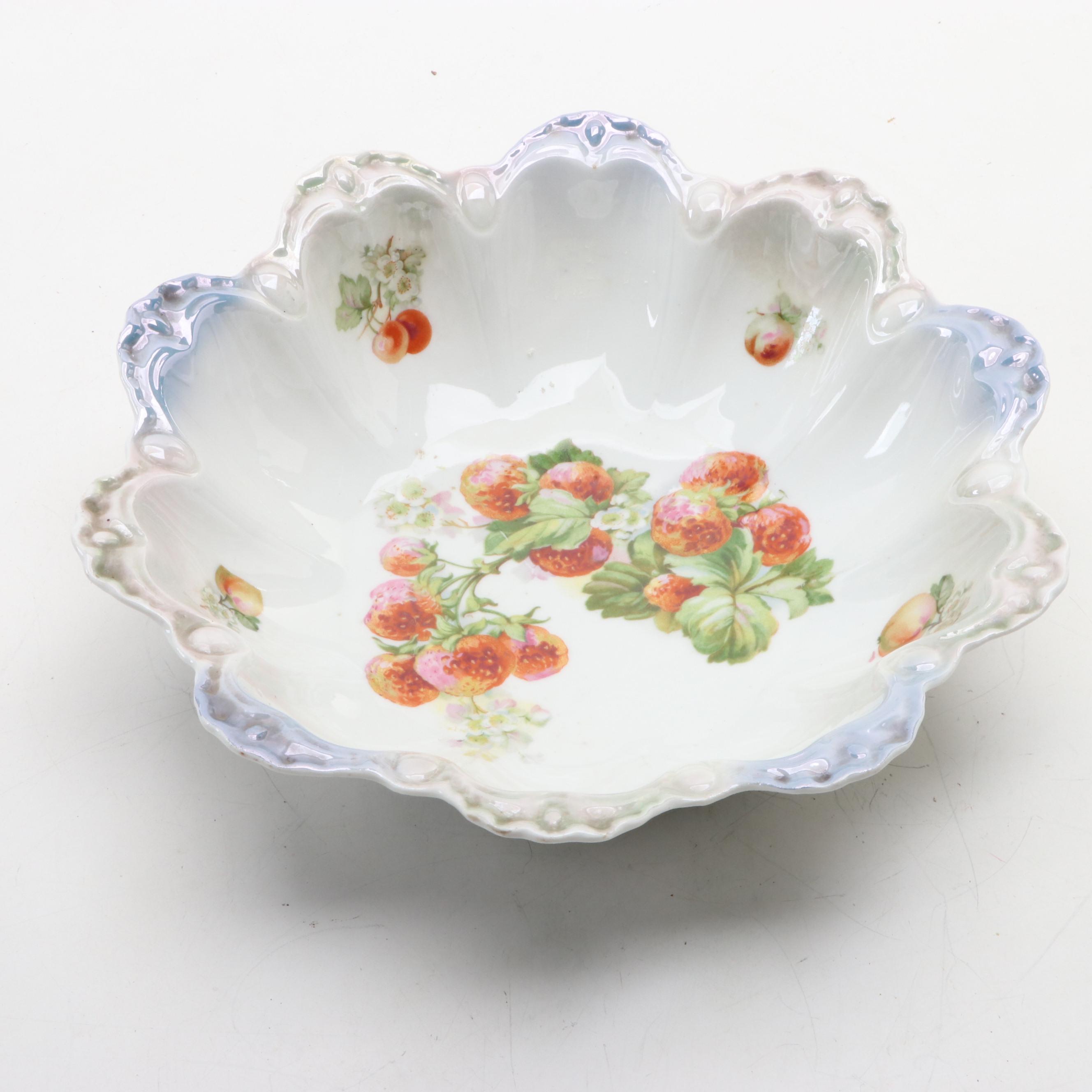 Royal Worcester "Arcadia" Cake Plate with Old Paris Compote and Other Bowl