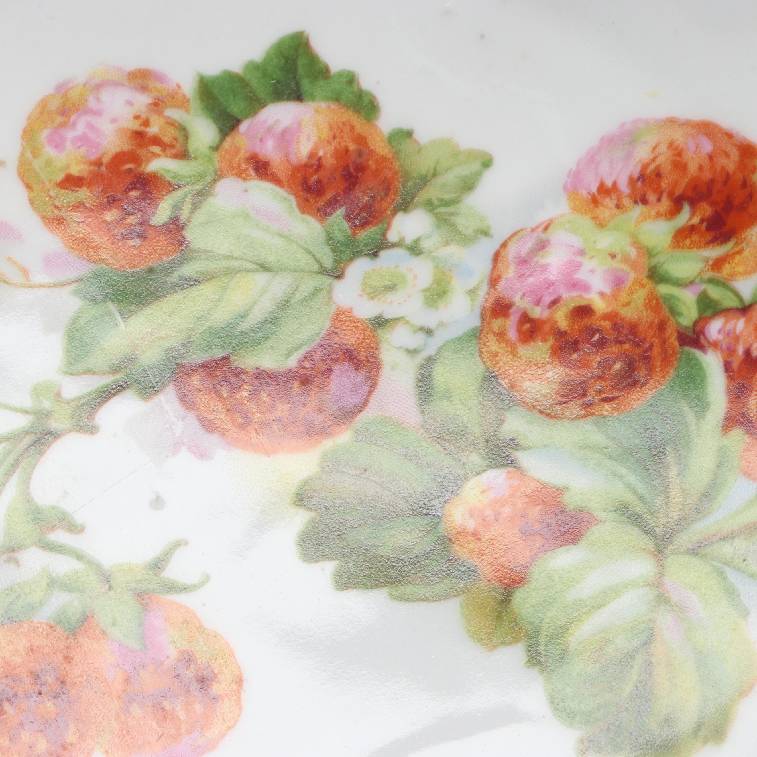 Royal Worcester "Arcadia" Cake Plate with Old Paris Compote and Other Bowl