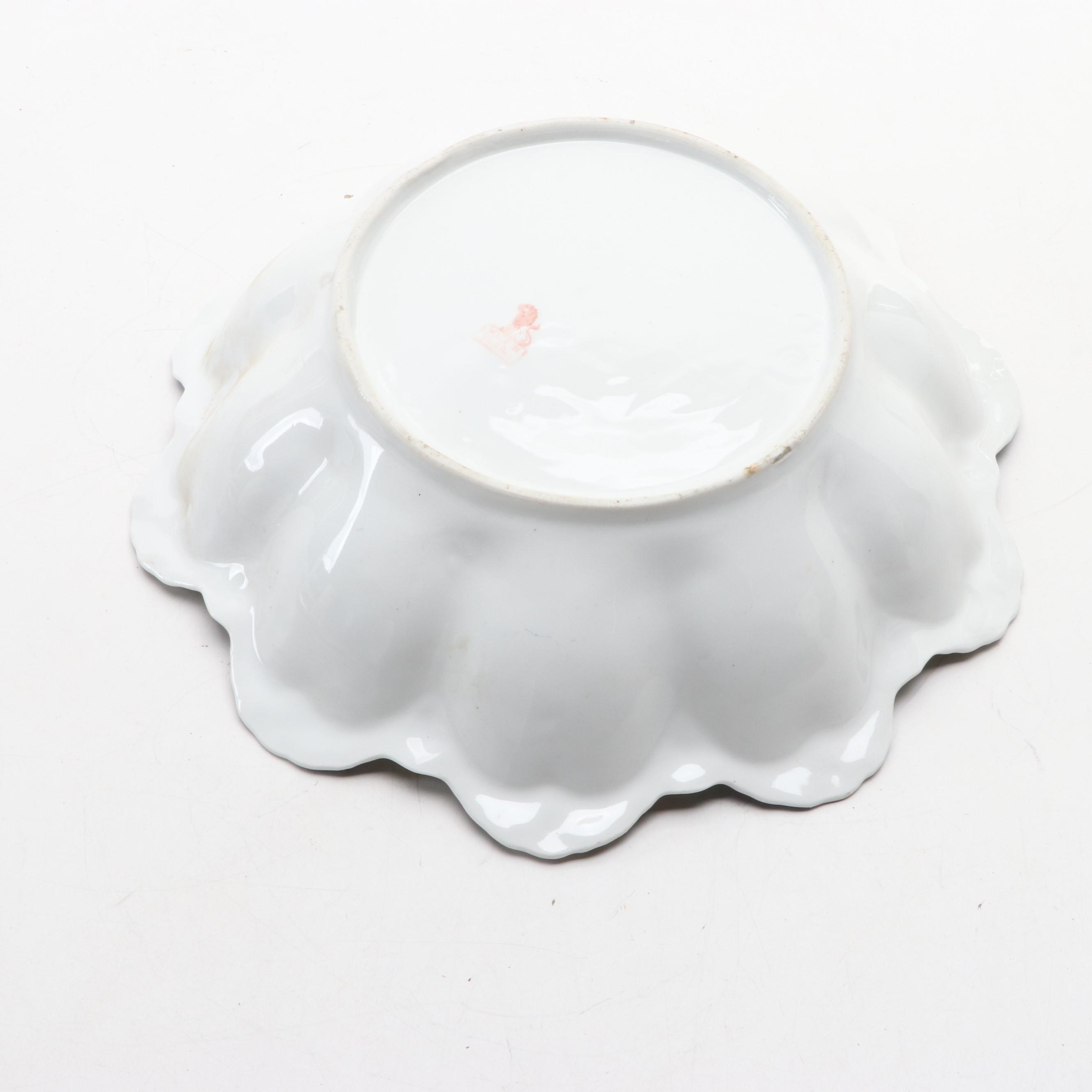 Royal Worcester "Arcadia" Cake Plate with Old Paris Compote and Other Bowl