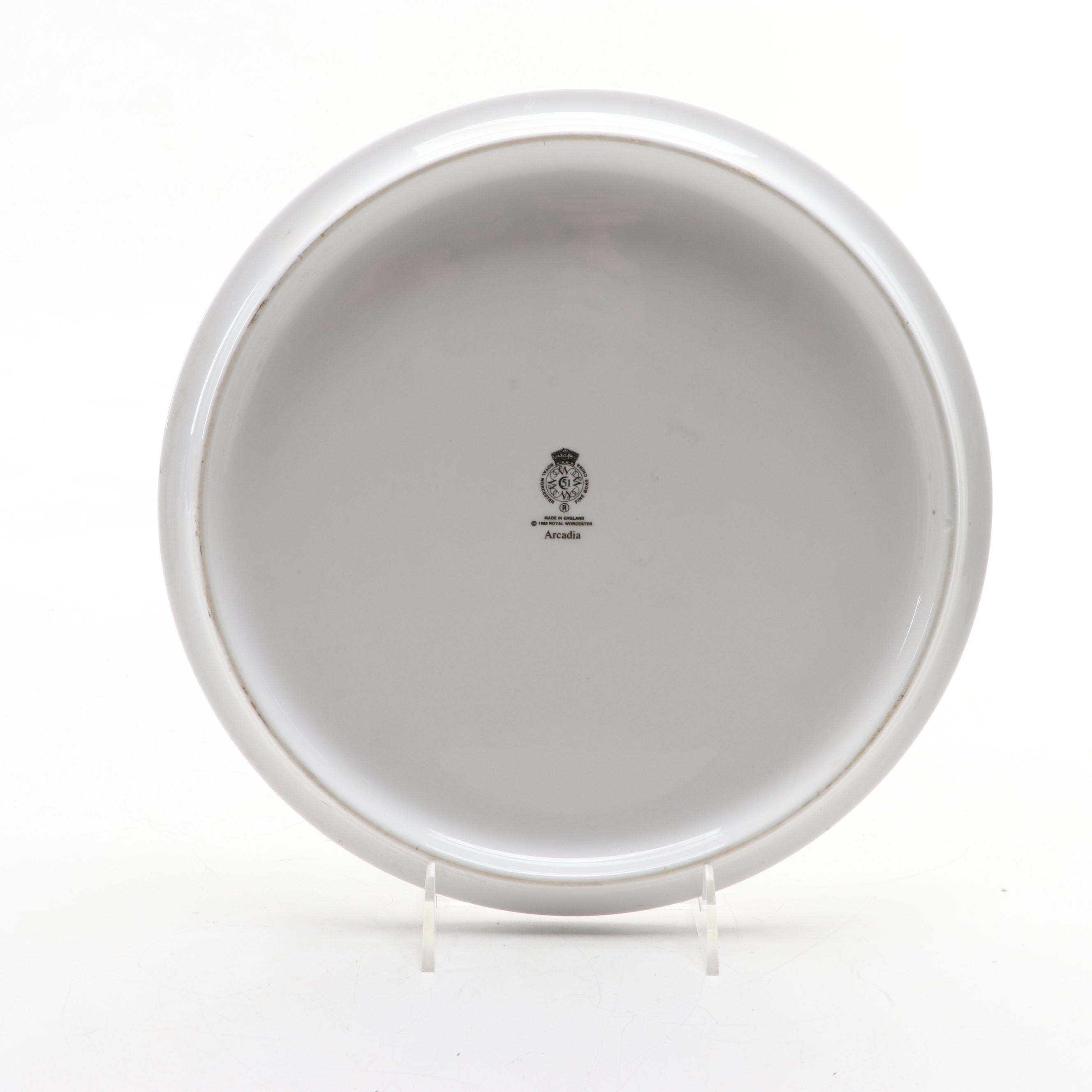 Royal Worcester "Arcadia" Cake Plate with Old Paris Compote and Other Bowl