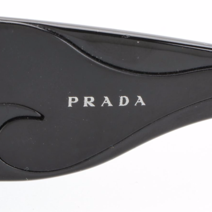 Prada Shield Sunglasses with Wave Detail on Temple in Acetate