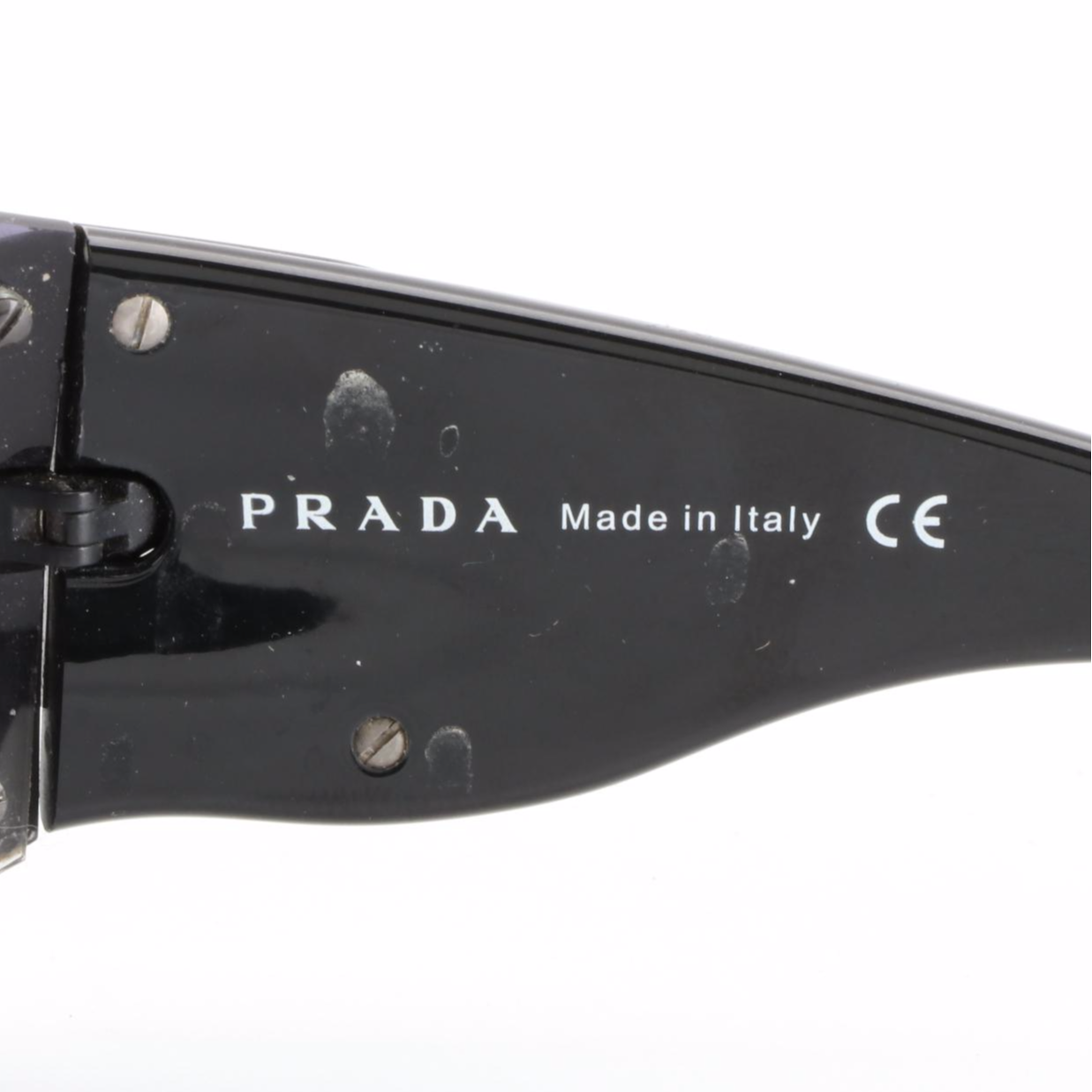 Prada Shield Sunglasses with Wave Detail on Temple in Acetate