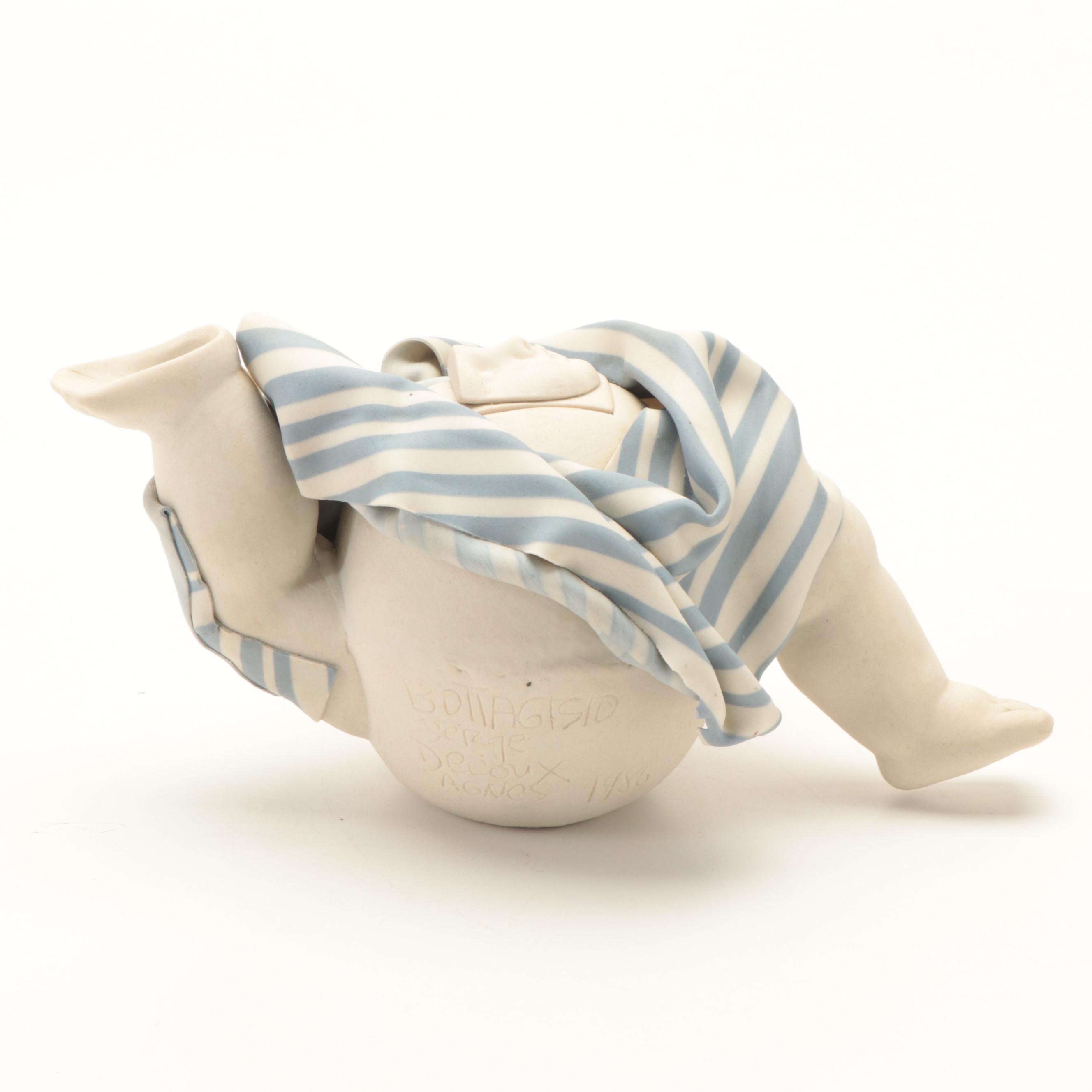Serge Bottagisio and Agnes Decoux Anthropomorphic Porcelain Teapot, 1986