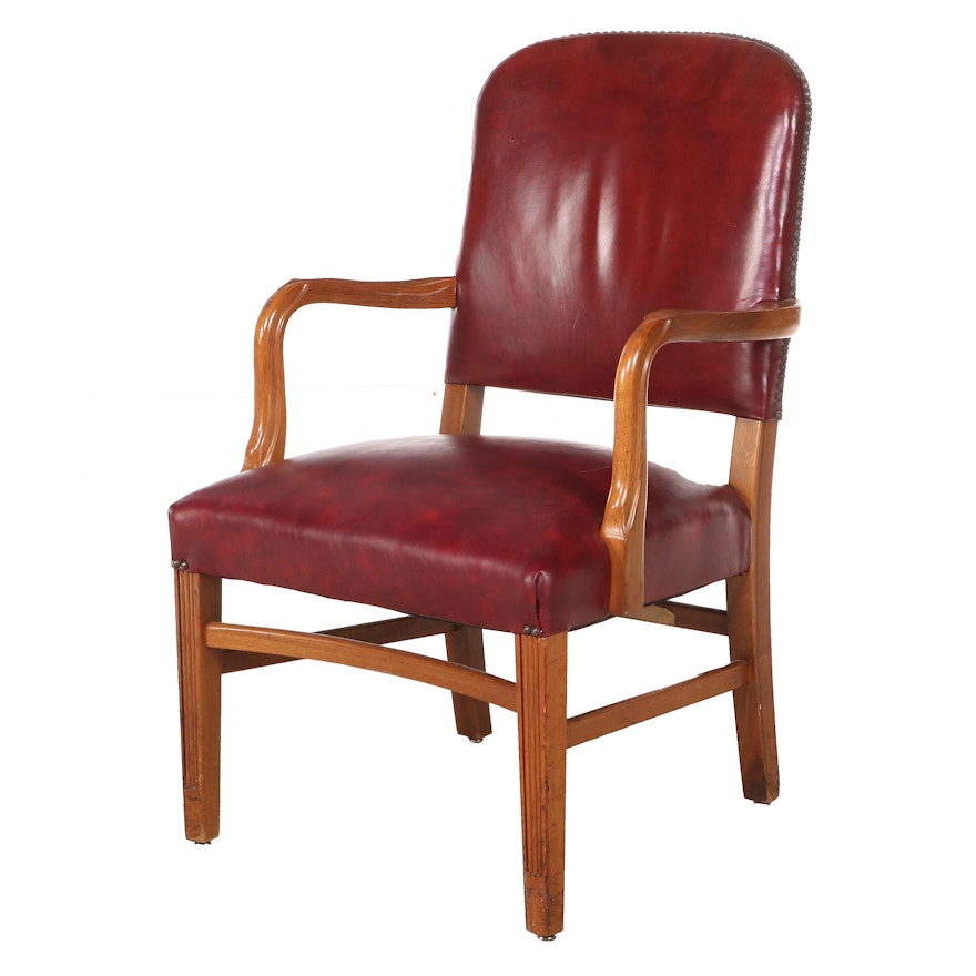 W.H. Gunlocke Chair Co. Federal Style Walnut Armchair, Mid-20th Century