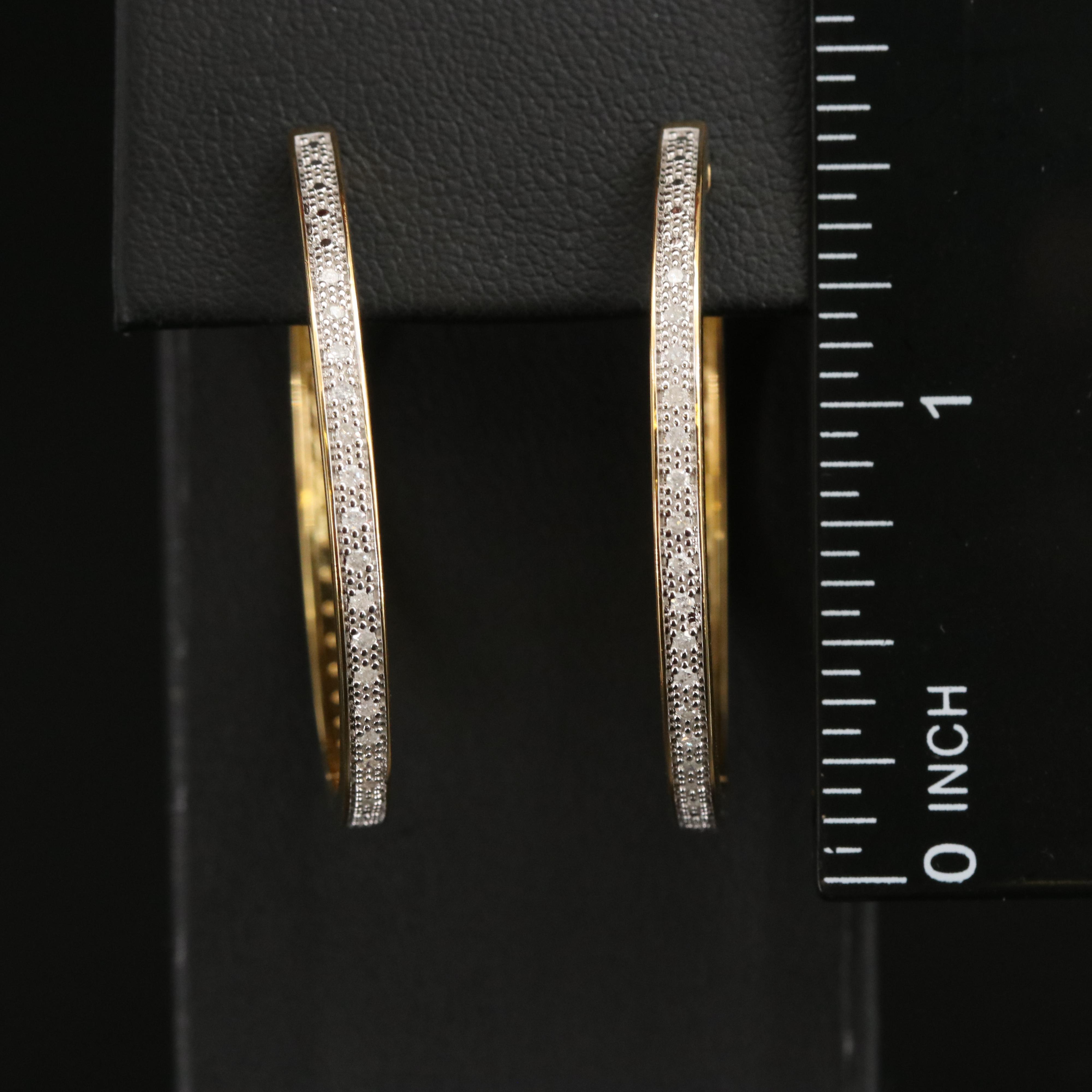 Sterling Diamond Hoops