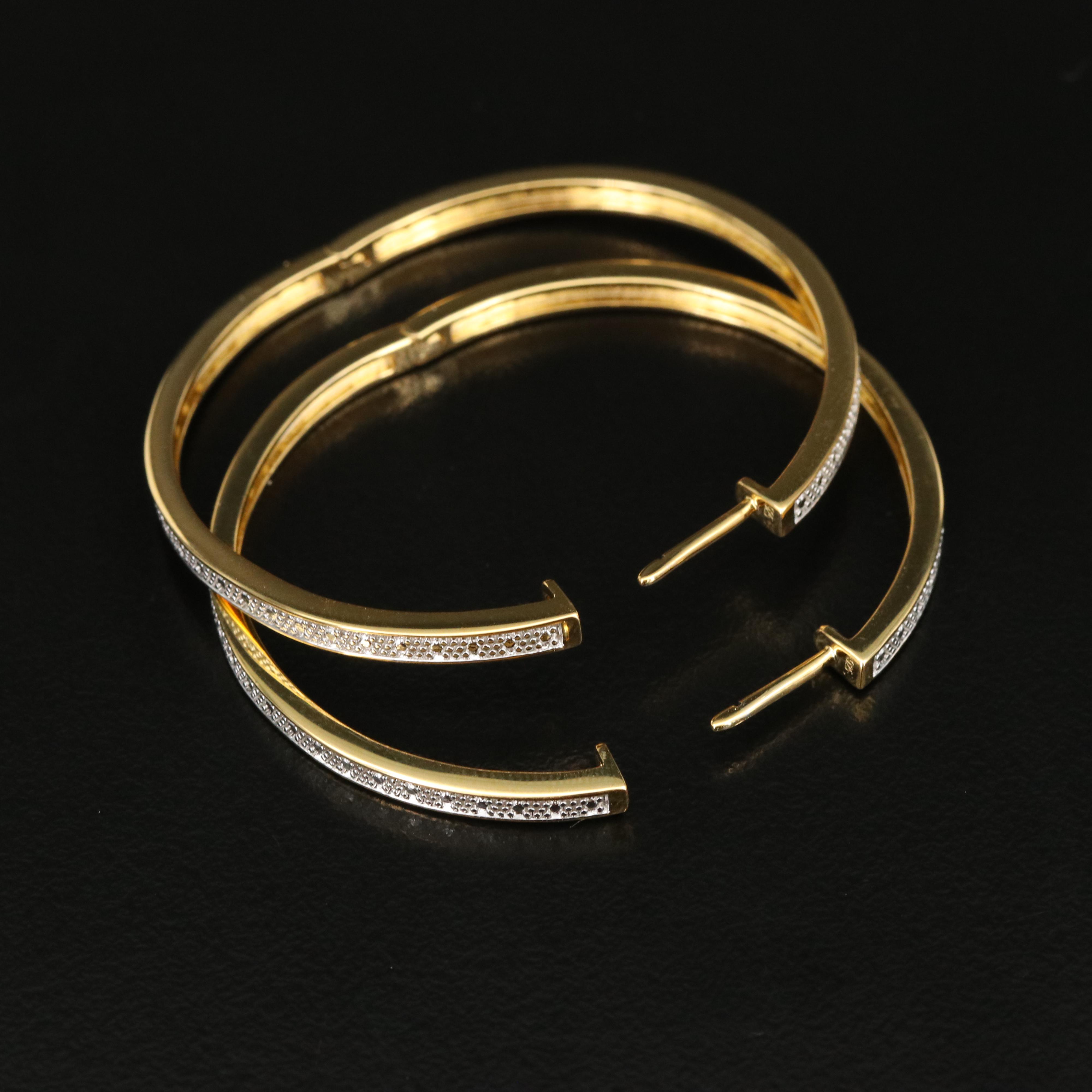 Sterling Diamond Hoops