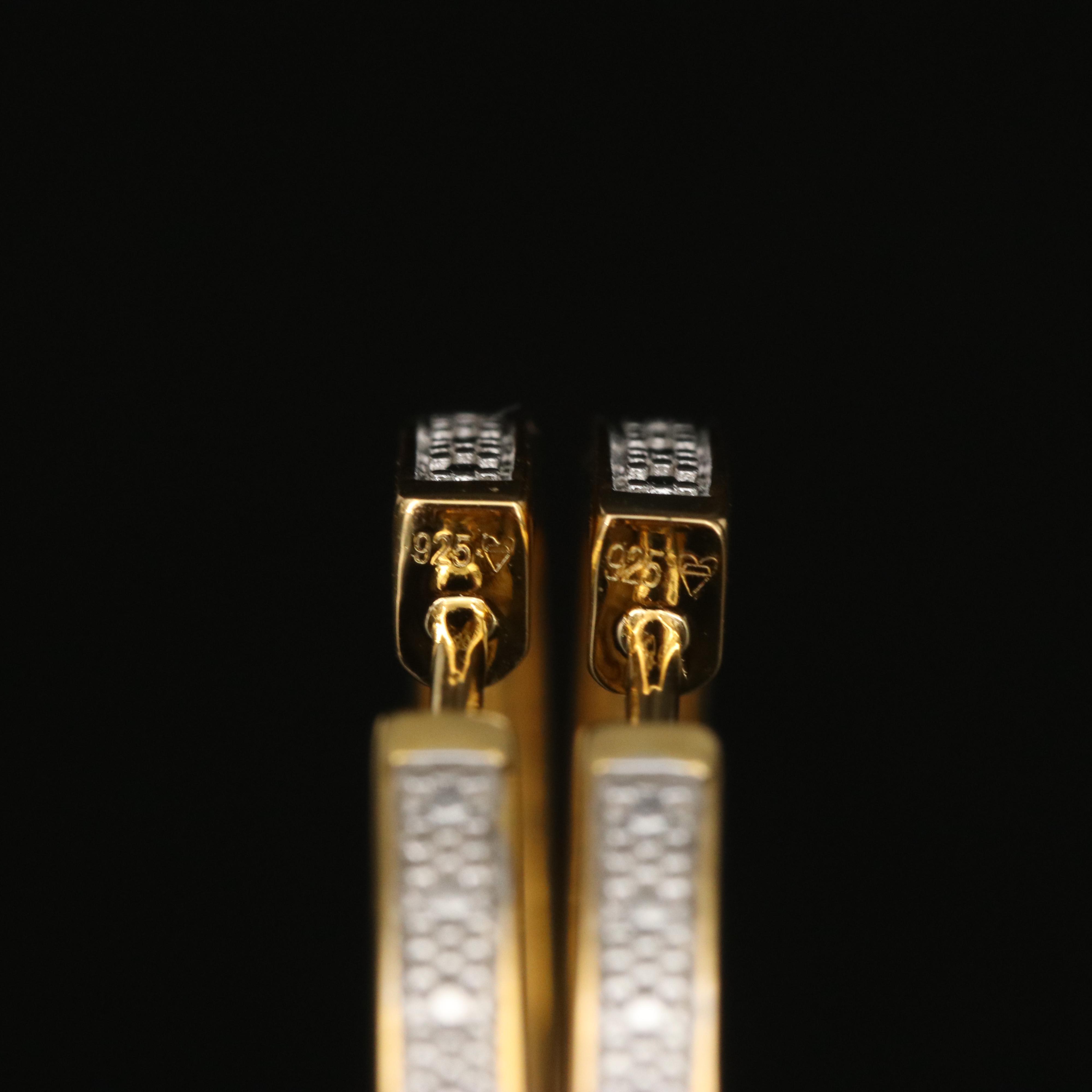 Sterling Diamond Hoops