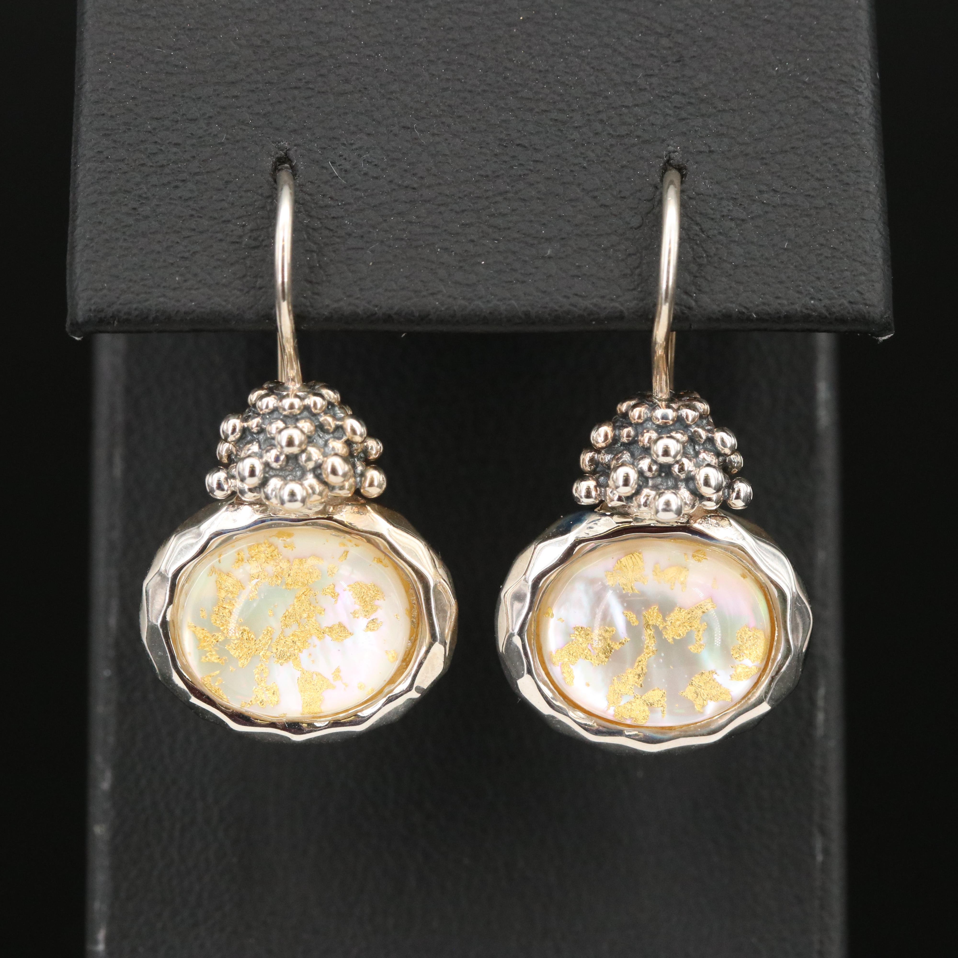 Michael Dawkins Sterling Quartz Mother of Pearl Doublet Earrings