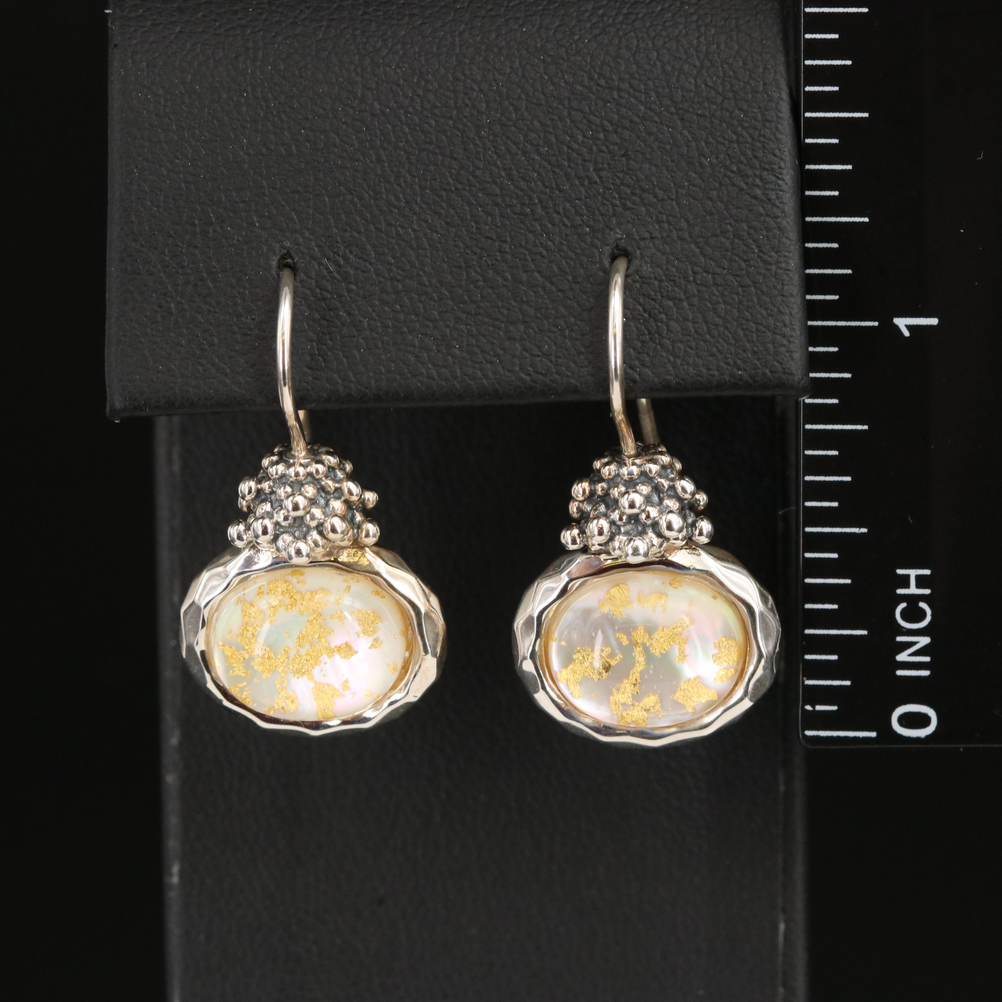 Michael Dawkins Sterling Quartz Mother of Pearl Doublet Earrings