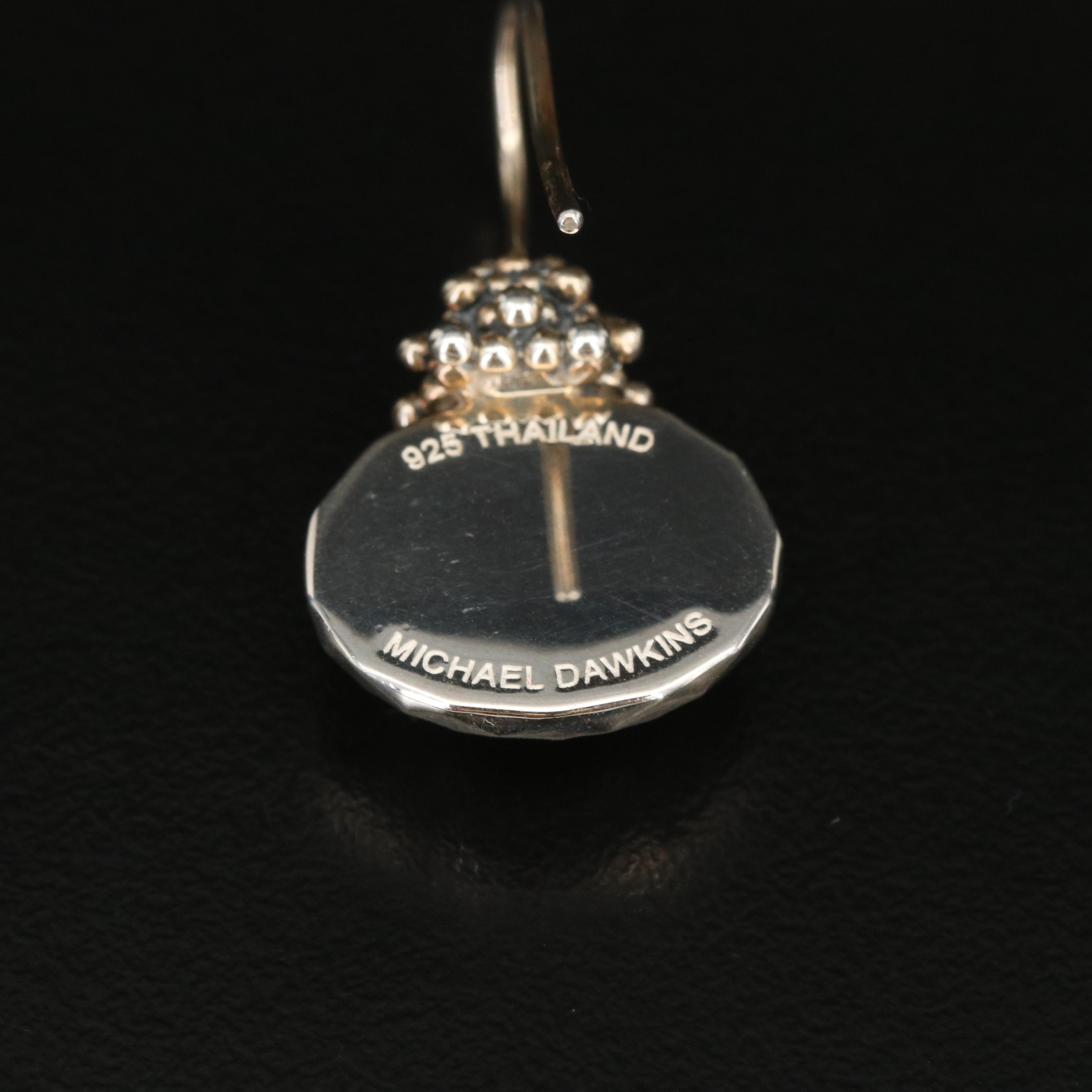 Michael Dawkins Sterling Quartz Mother of Pearl Doublet Earrings