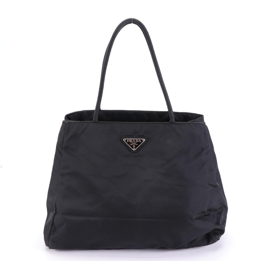 Prada Small Tote in Black Nylon Gabardine