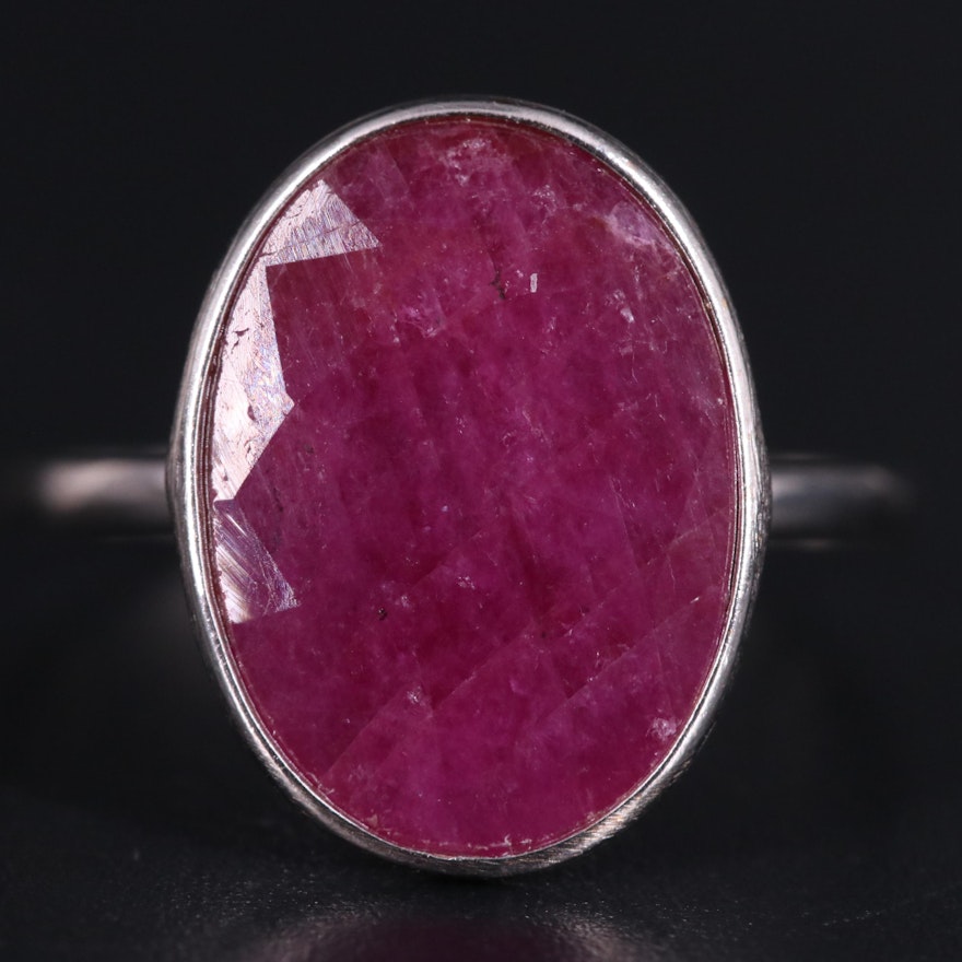 14K Oval Ruby Ring