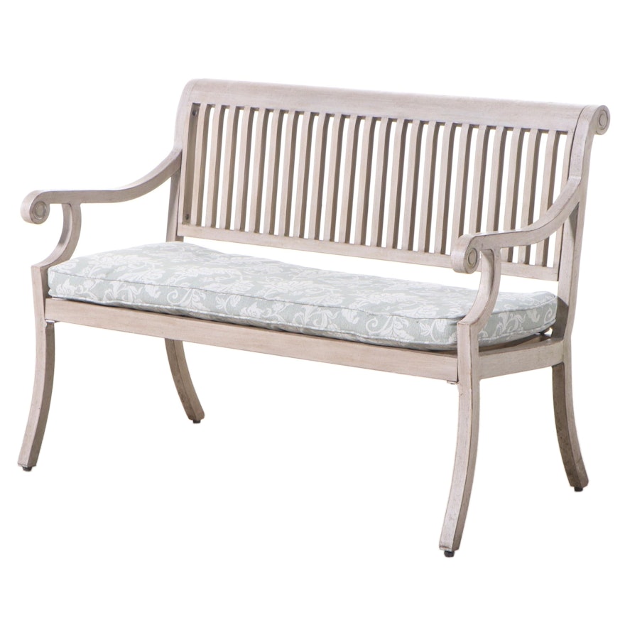 Classical Style Painted Metal Garden Bench